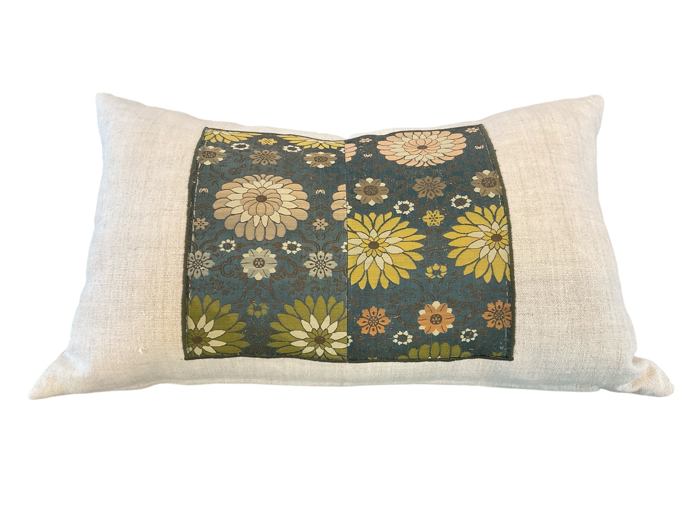 19th Century Japanese "Kesha" Textile Pillow