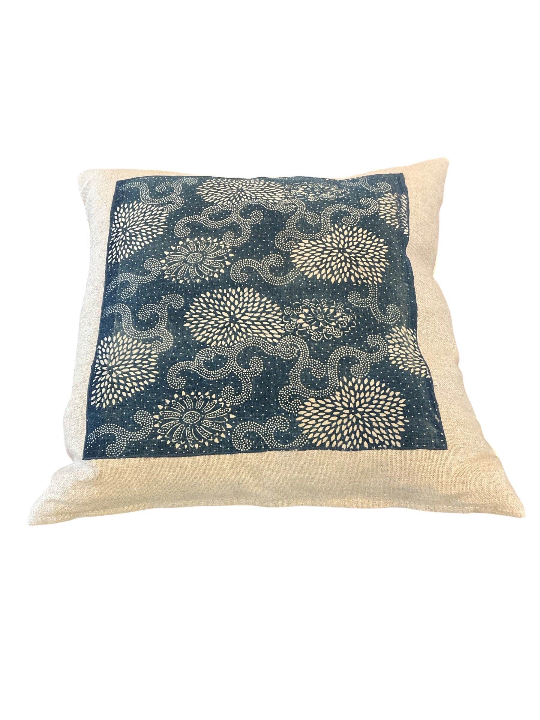 Antique Japanese Indigo Textile Pillow