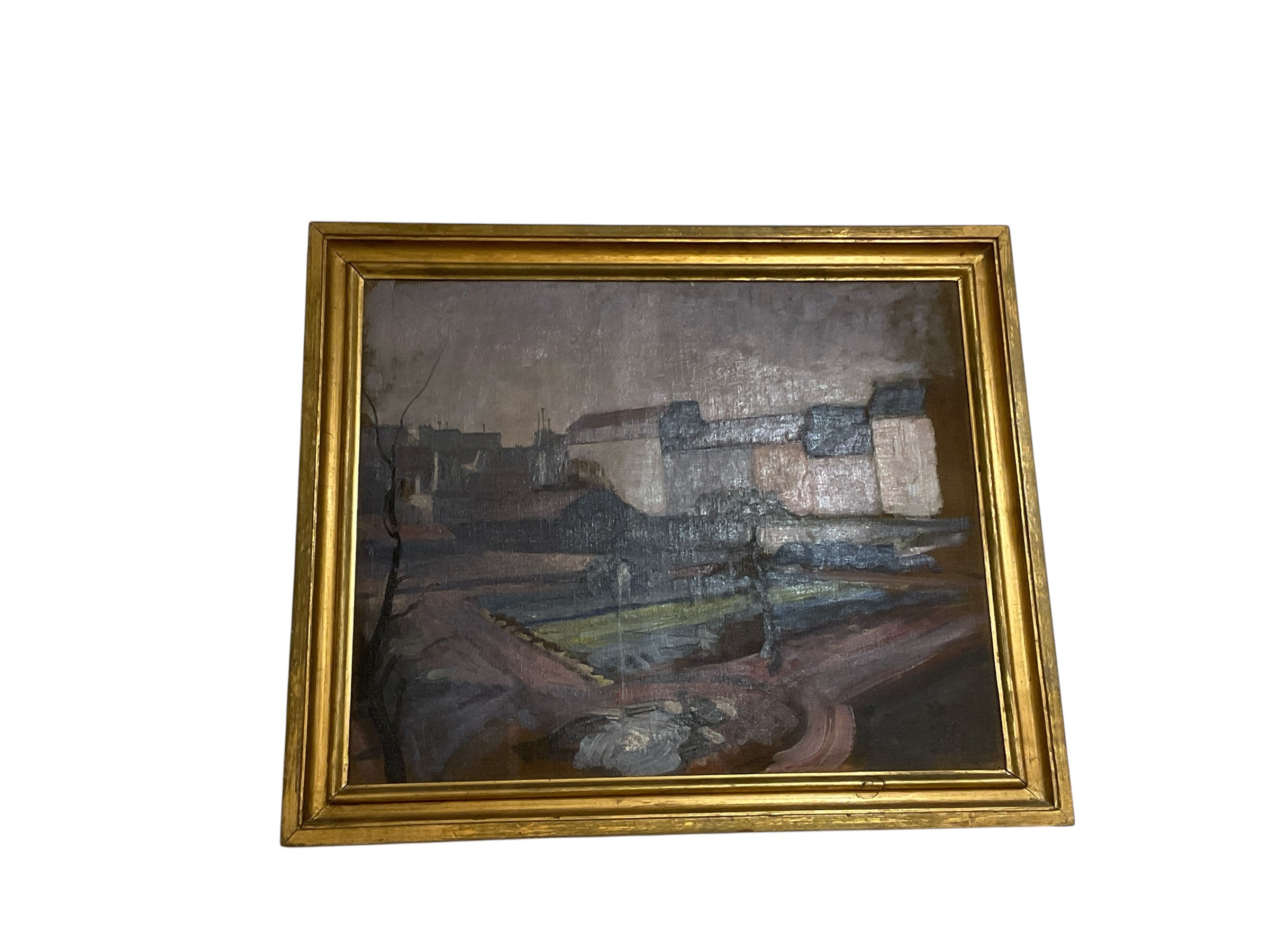 French City Scene Oil Painting