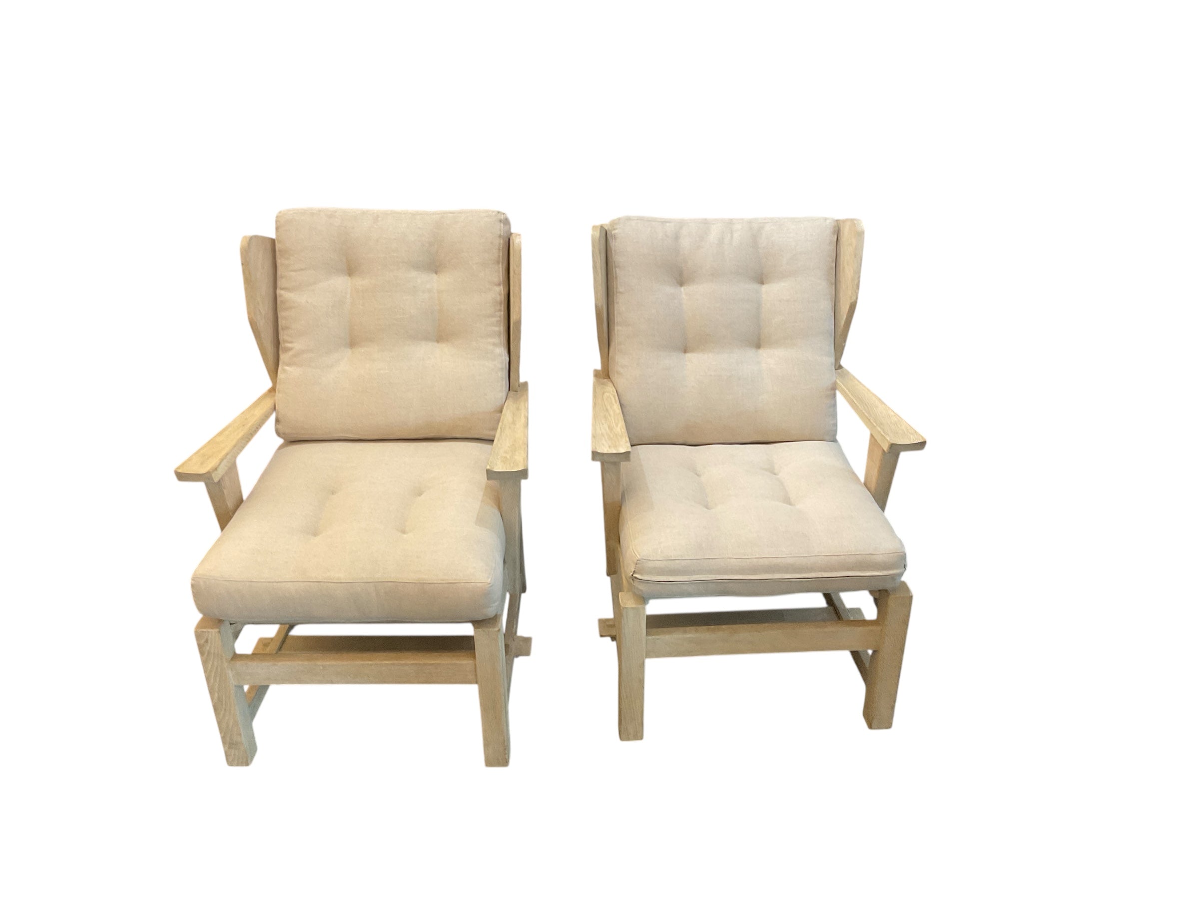 Pair of French Oak Arm Chairs