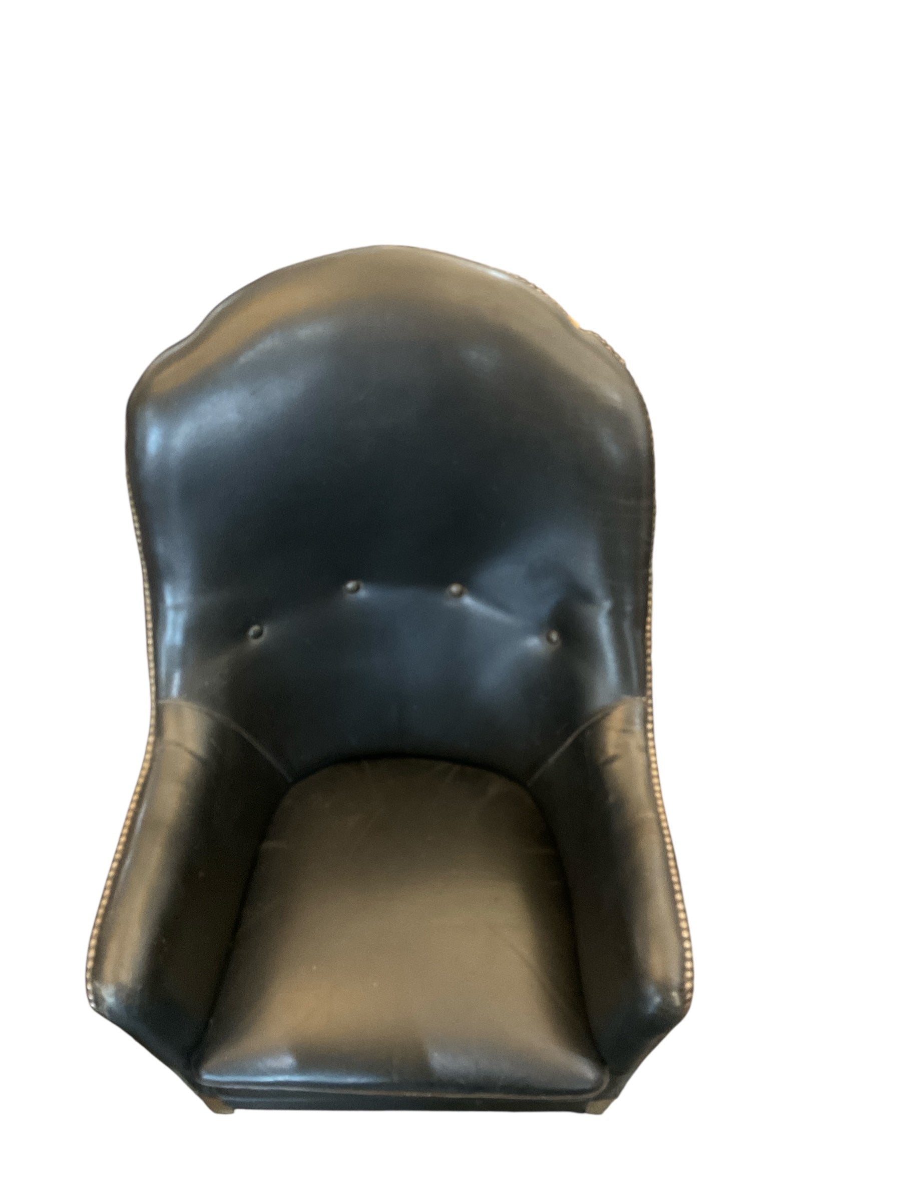 Vintage Danish Black Leather Arm Chair