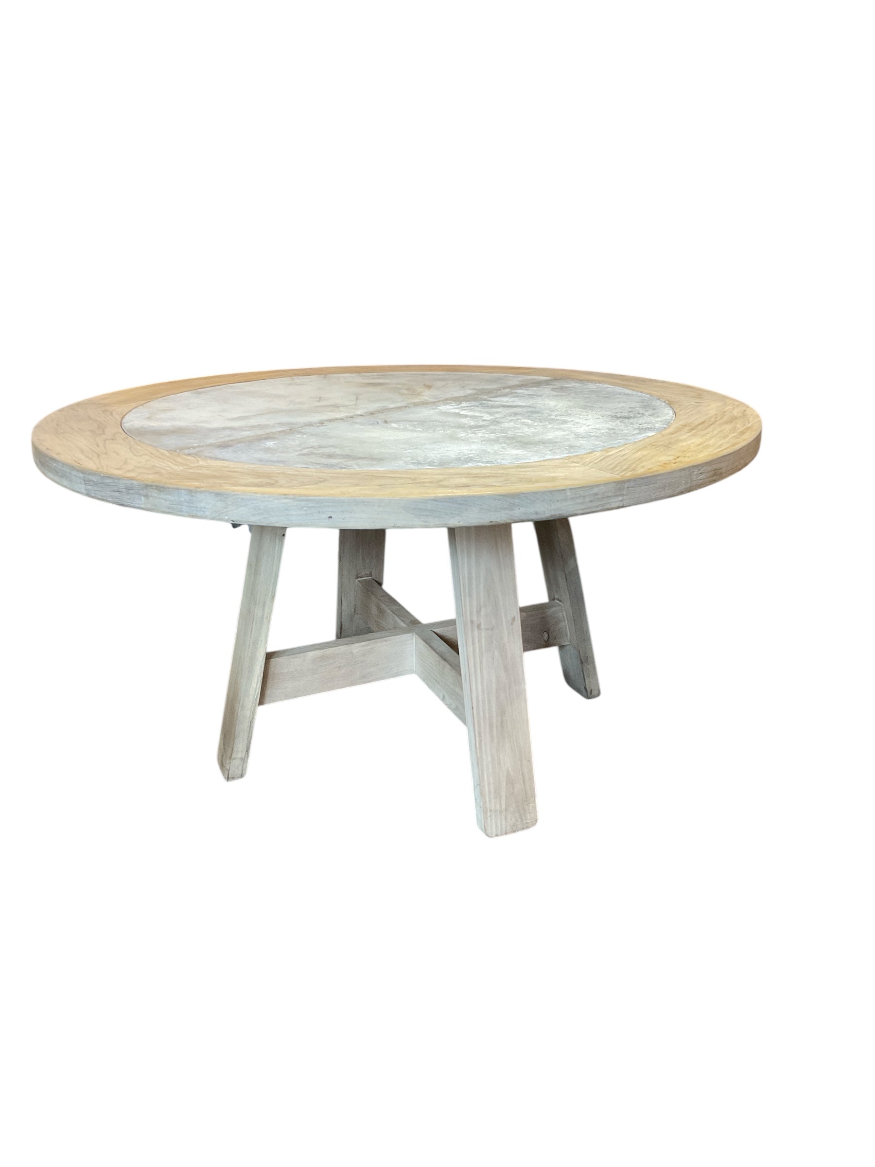 Limited Edition 19th Century Zinc Top Oak Table