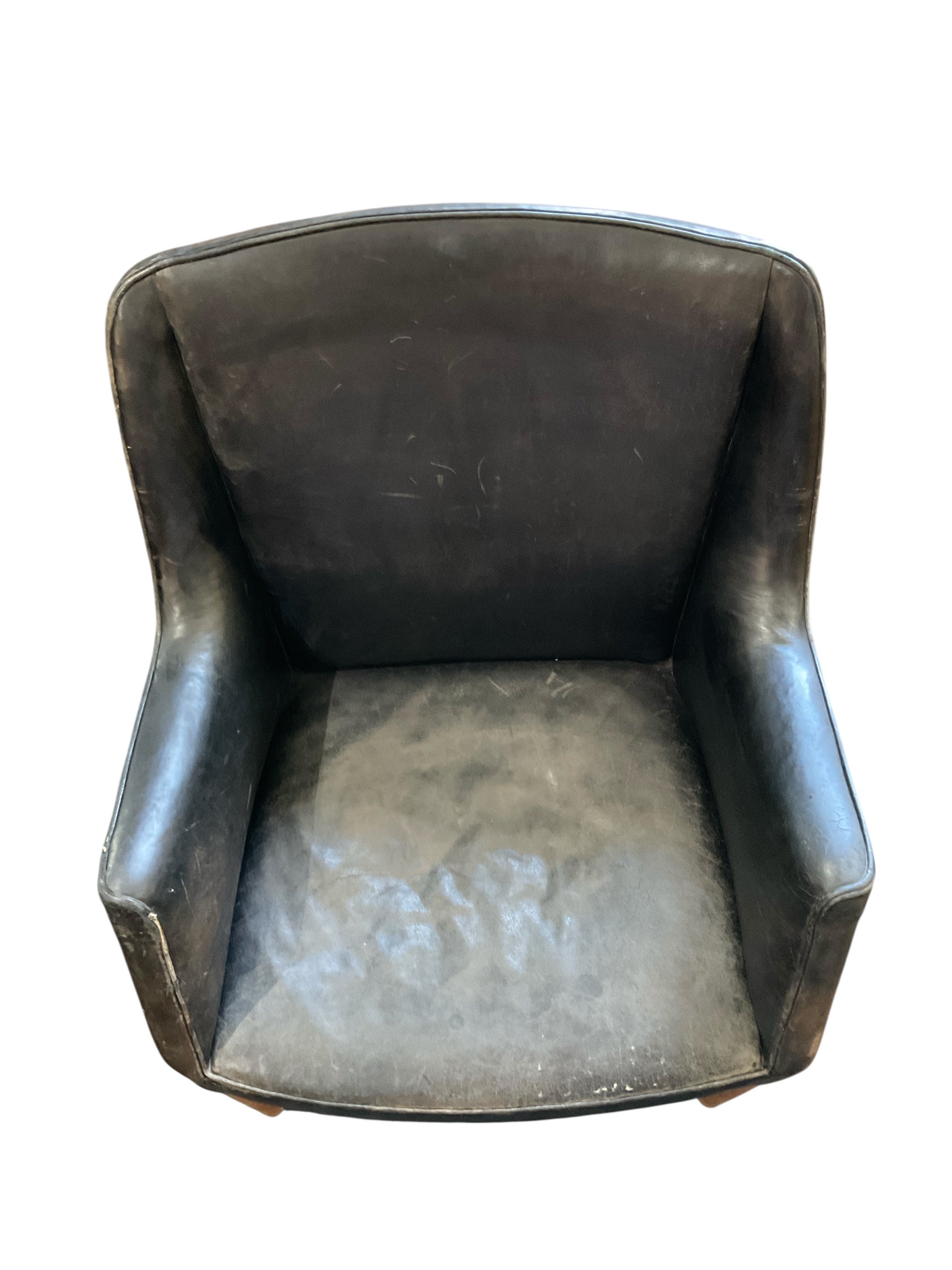 ￼￼1940s Danish Black Leather Chair