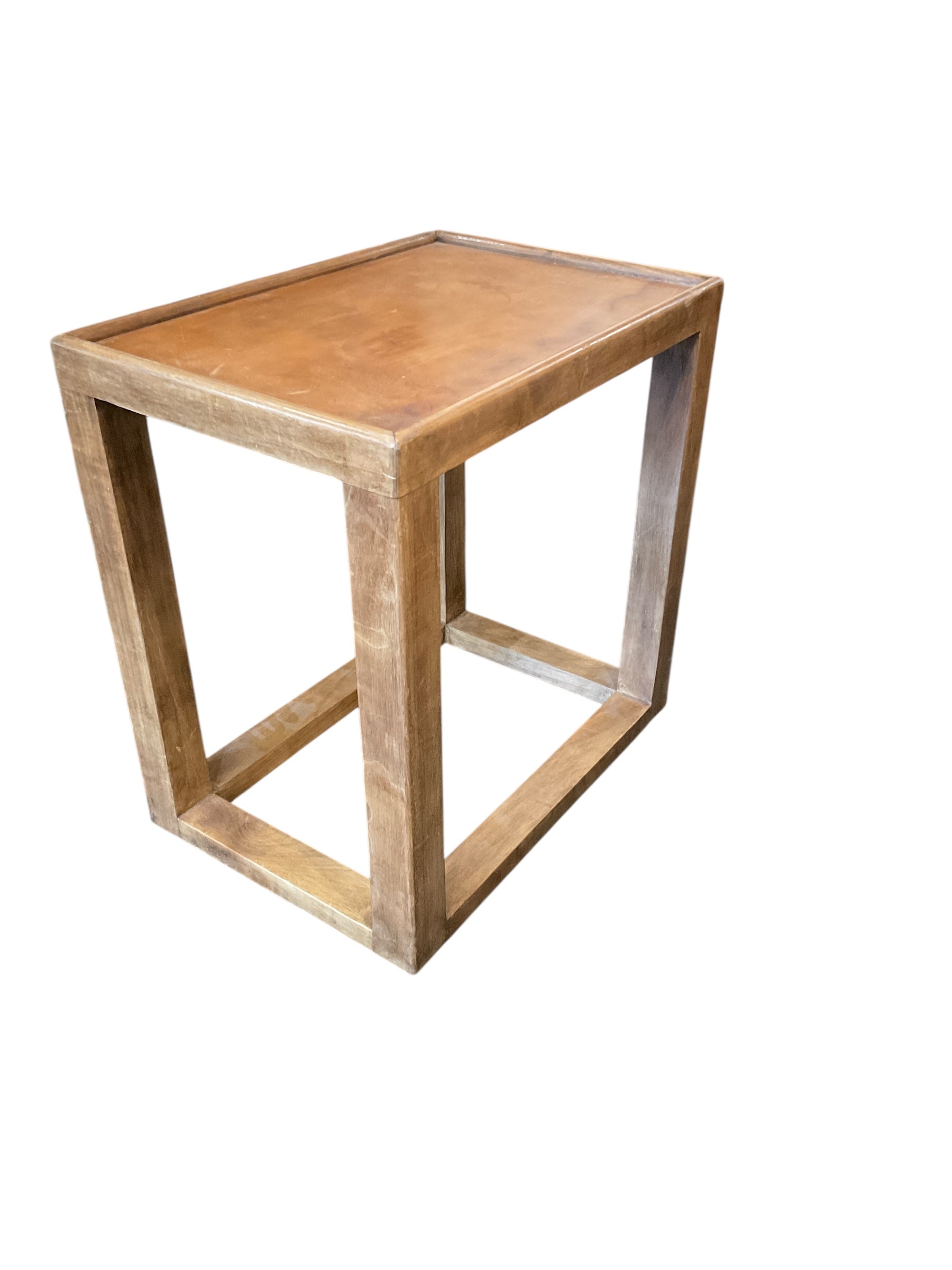 Limited Edition Leather Top Side Table