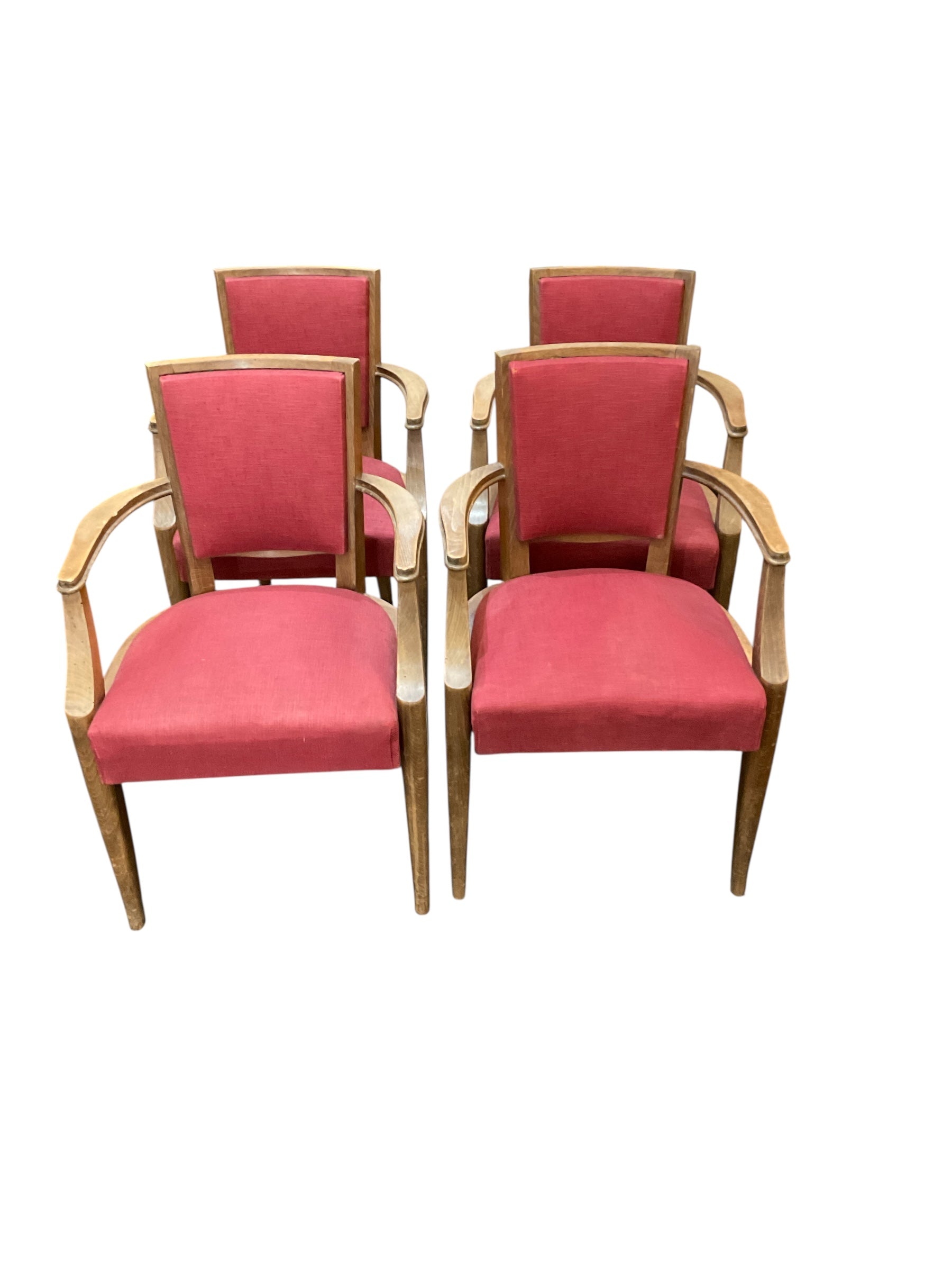 Set of (4) French Deco Dining Chairs