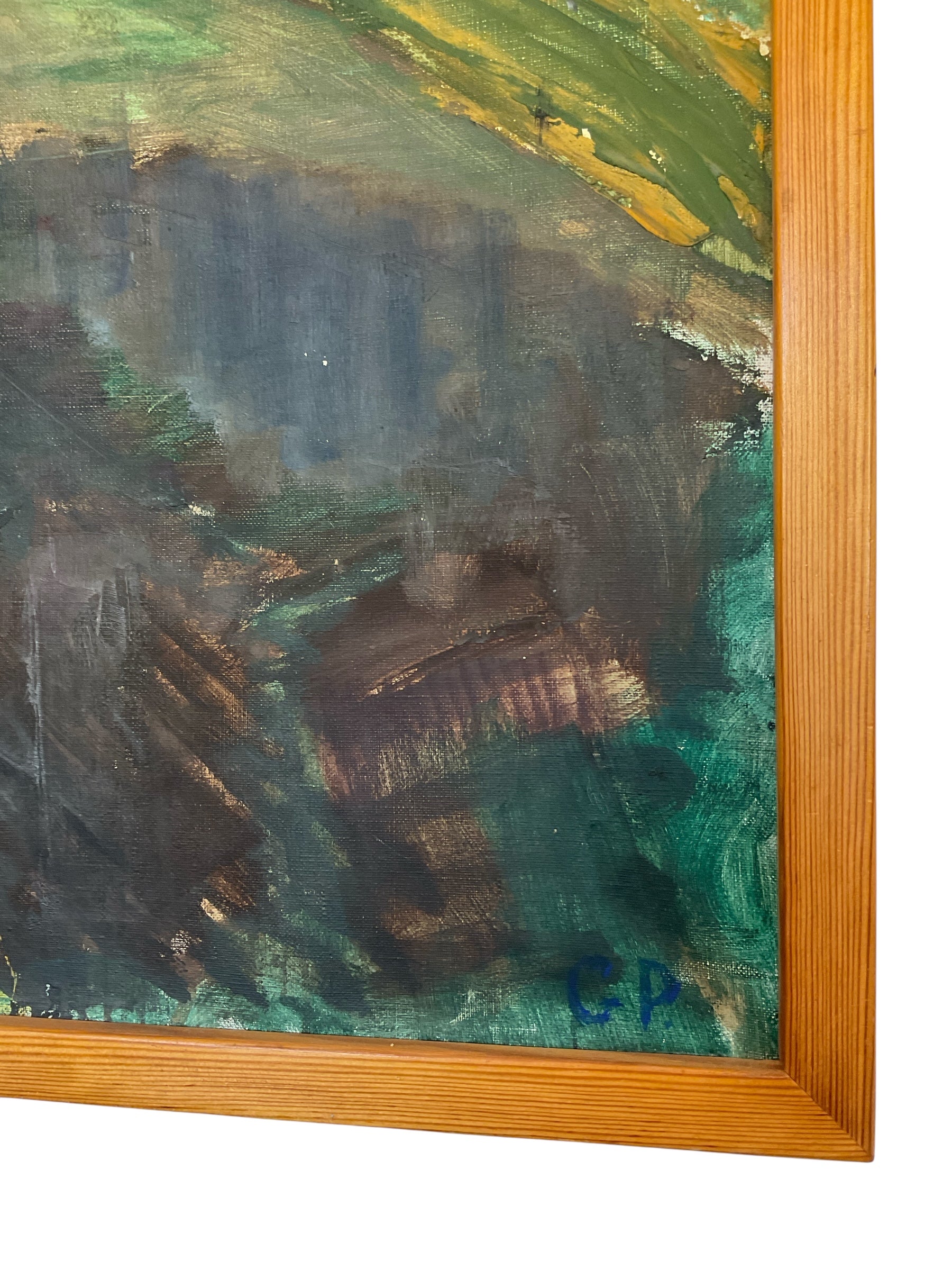 Vintage Danish Abstract Oil Painting