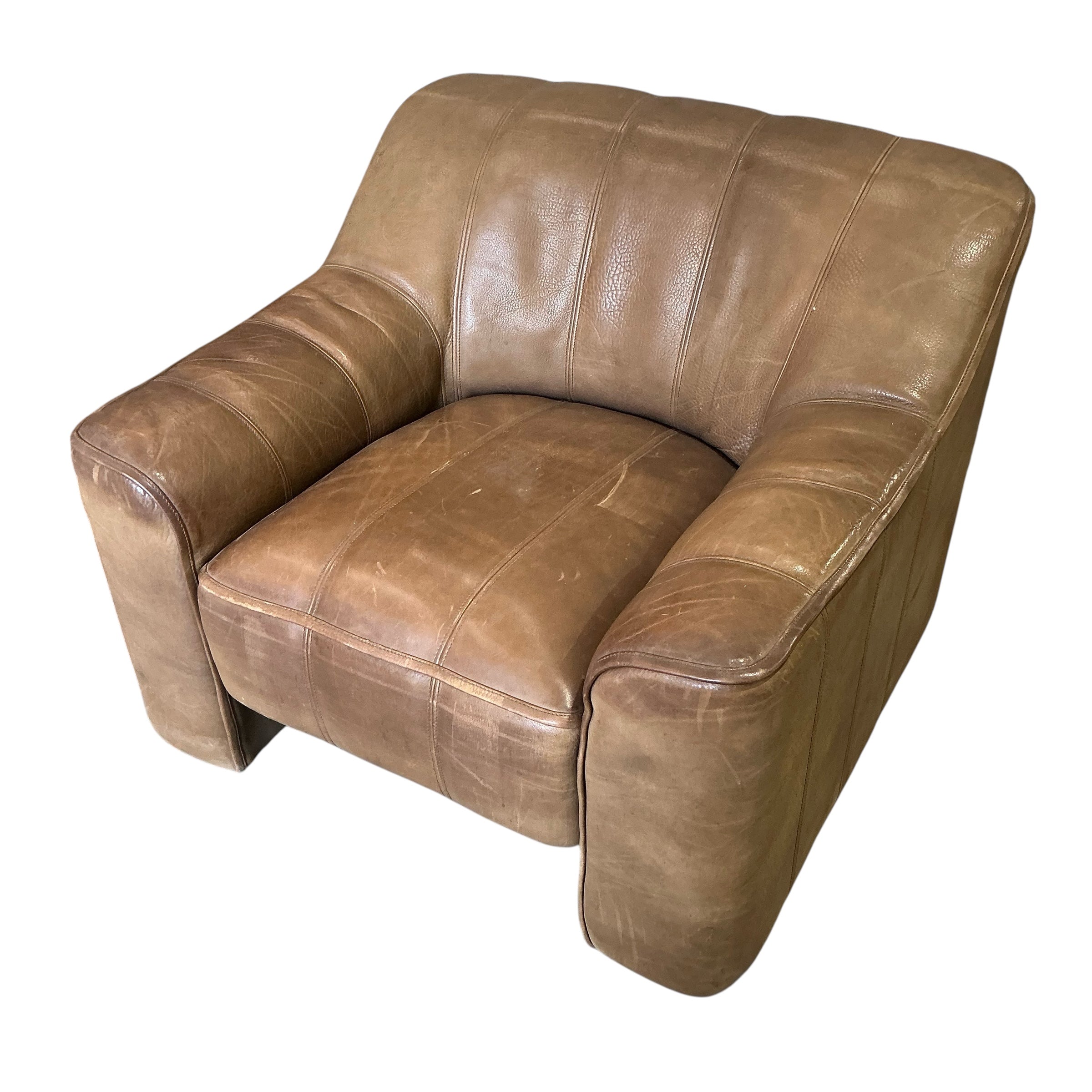 Pair of DeSede Vintage Leather Arm Chairs