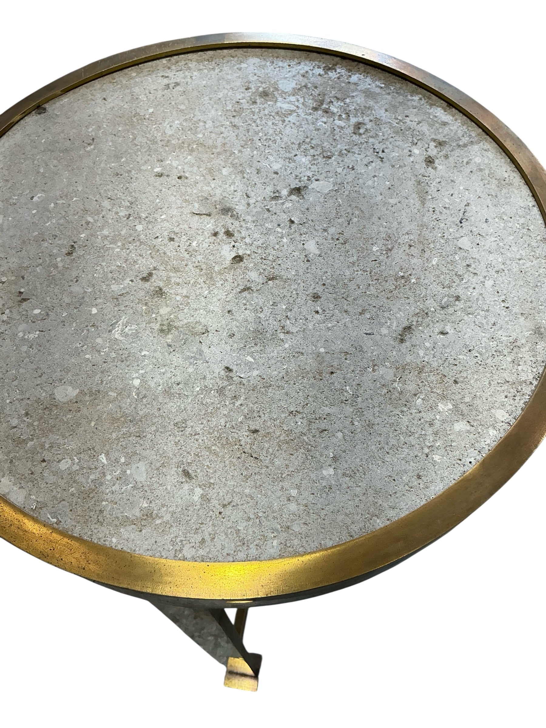 Lucca Studio Everett Bronze and Stone Side Table