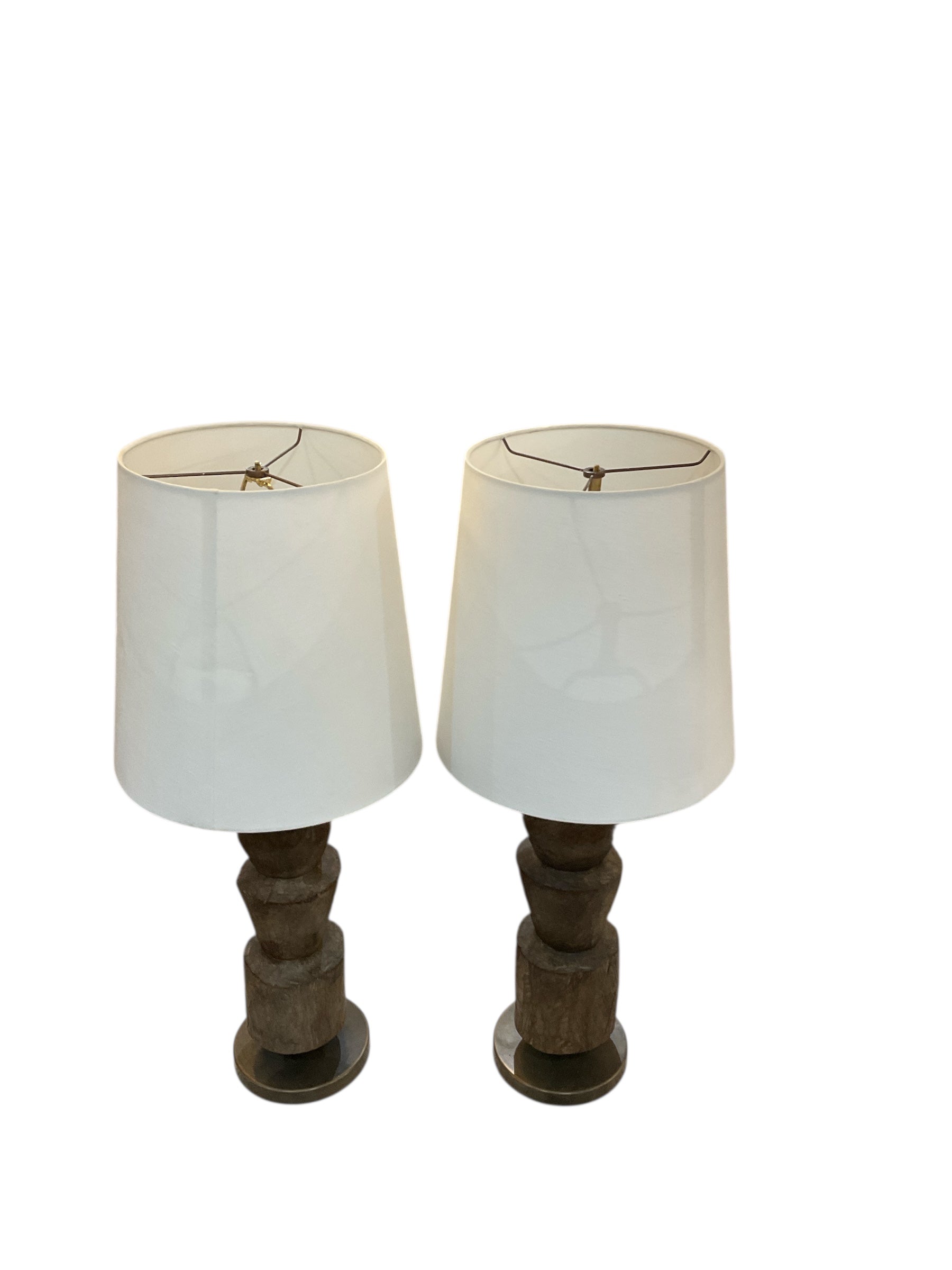 Pair of limited edition wood element lamps