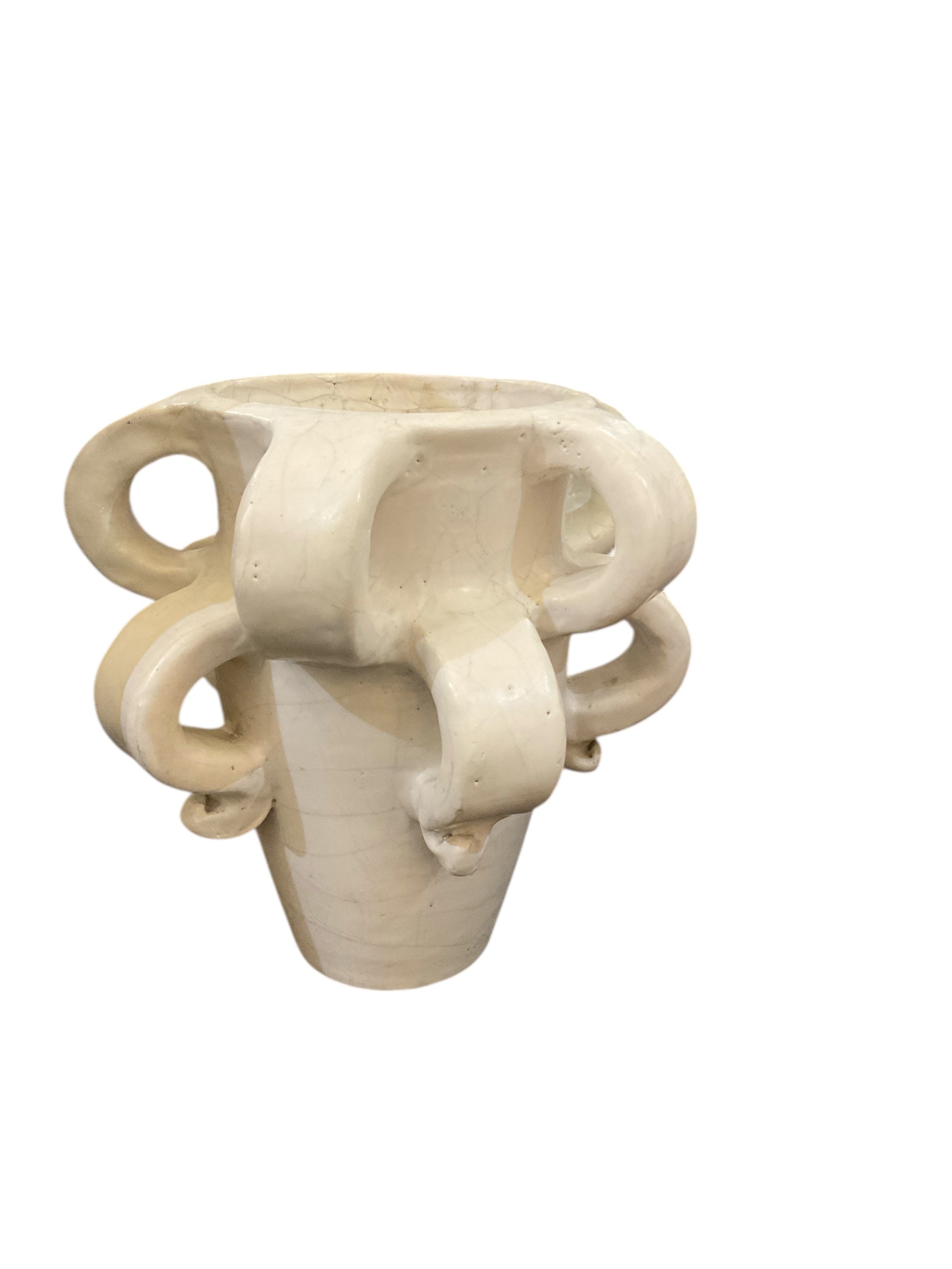 French Chalk Color Glaze Studio Pottery Vase