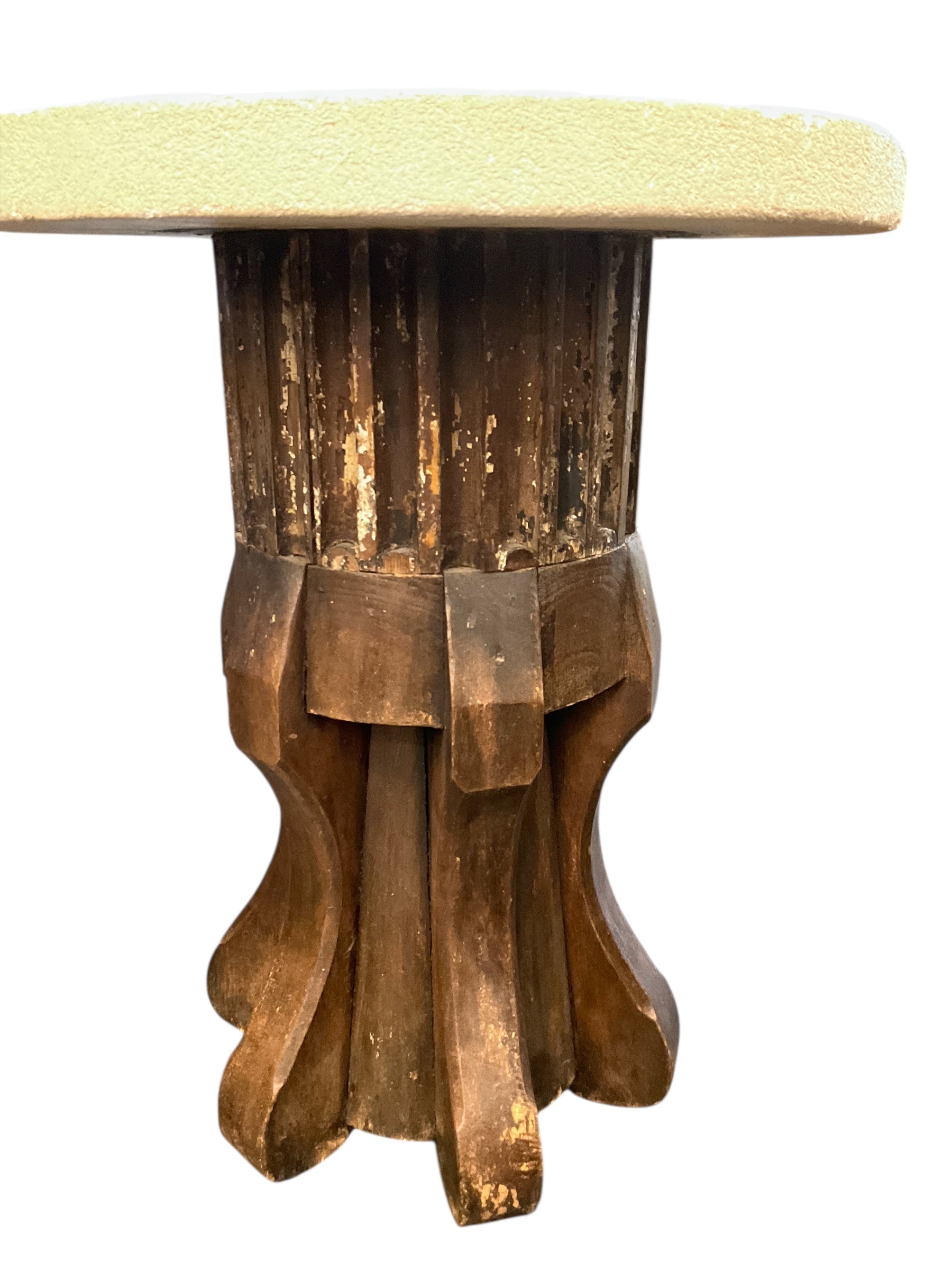 Limited Edition Found Element and Stone Top Side Table