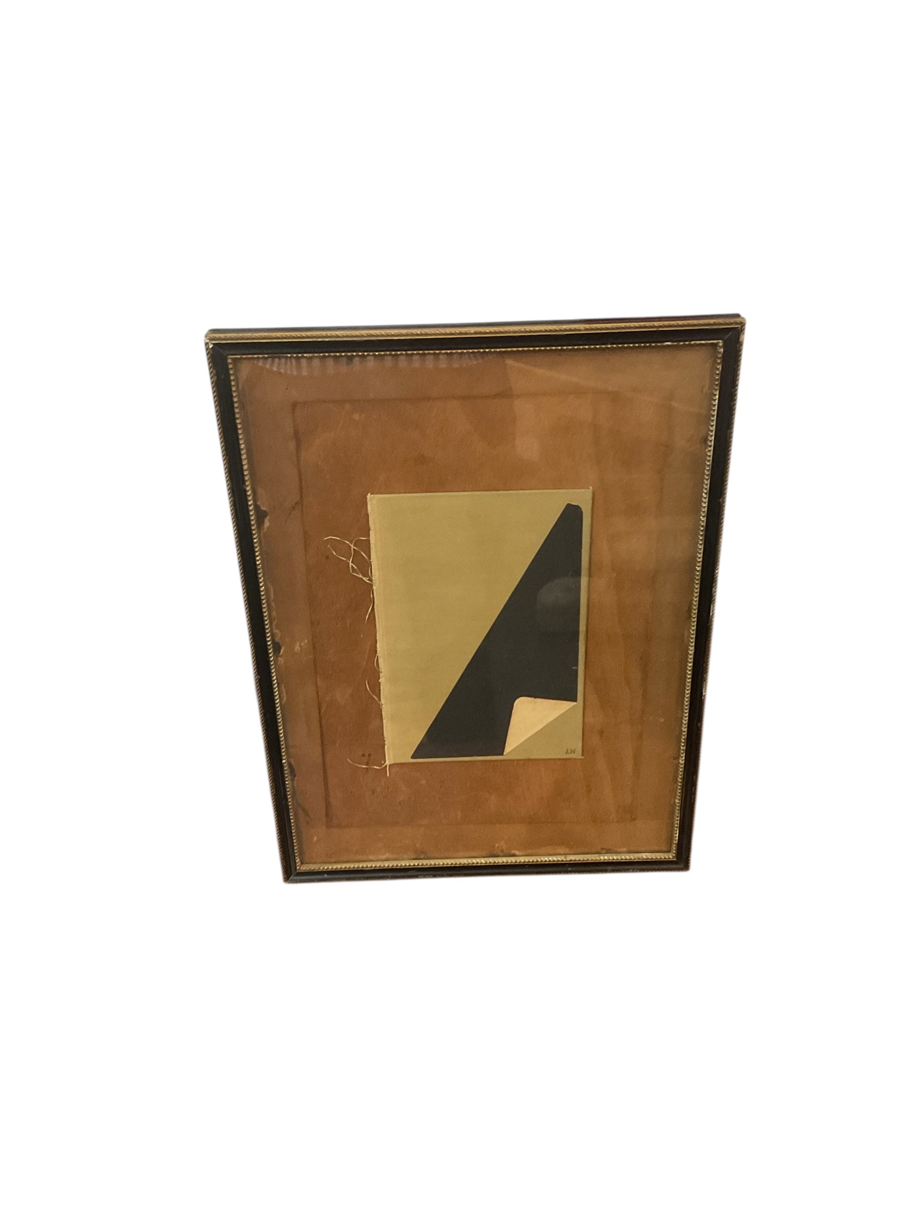 Original collage mixed media in antique frame