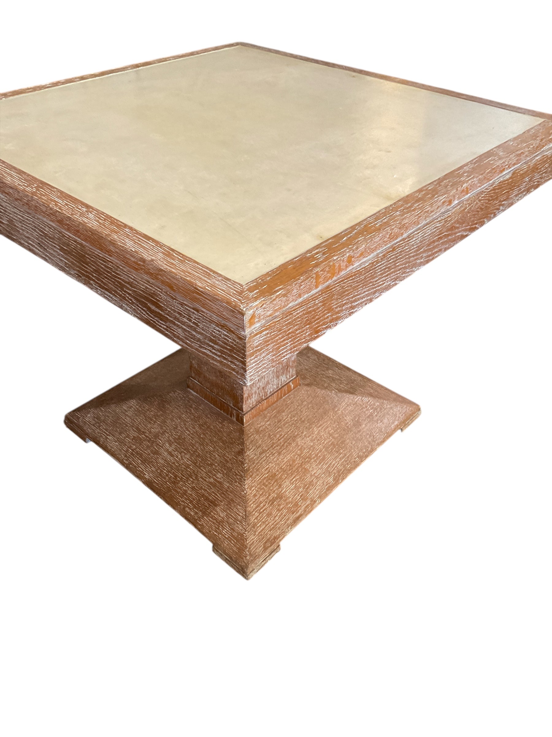 French Cerused Oak Table with Parchment Top
