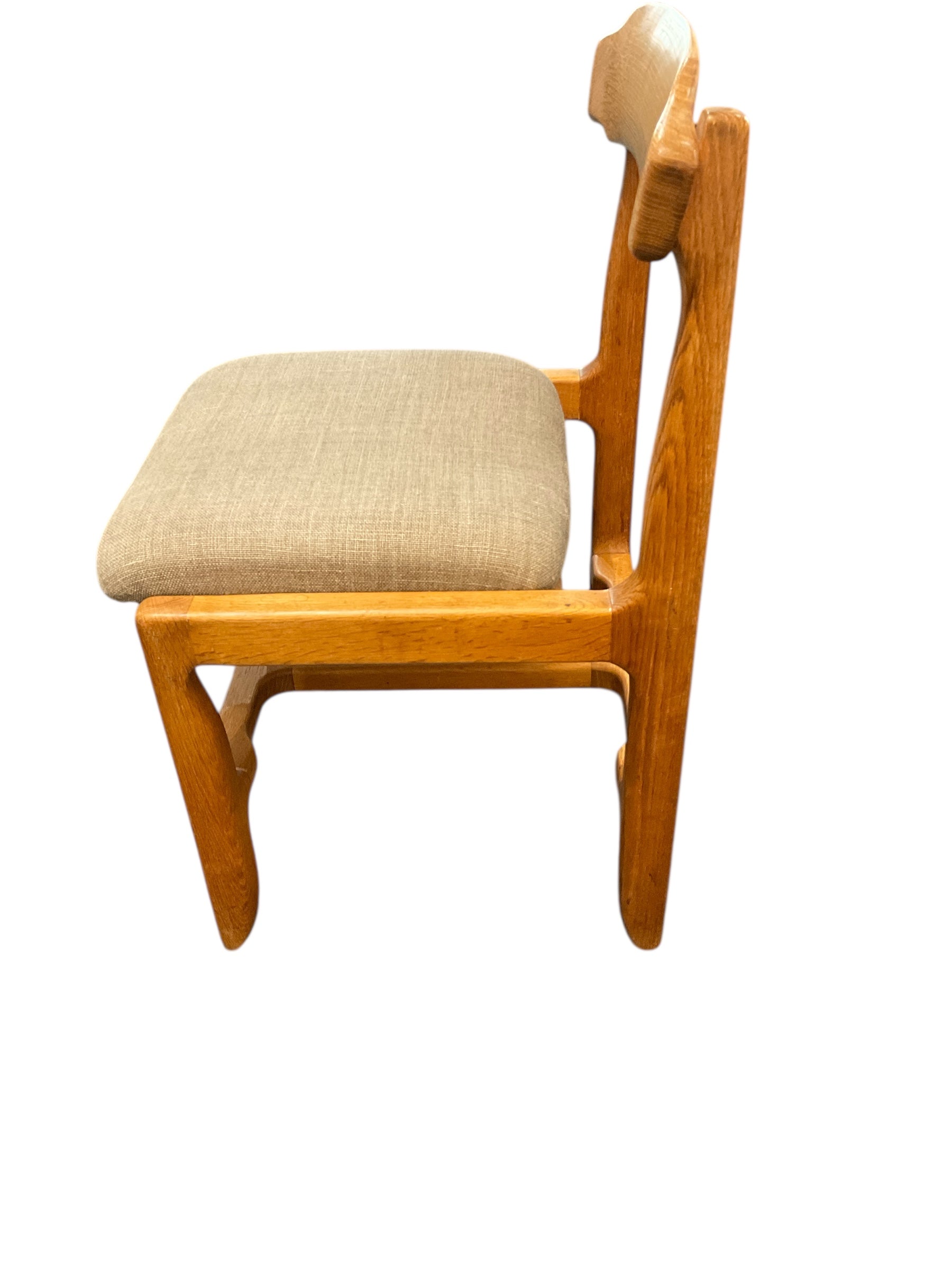 Set of 4 Guillerme and Chambron Oak Dining Chairs