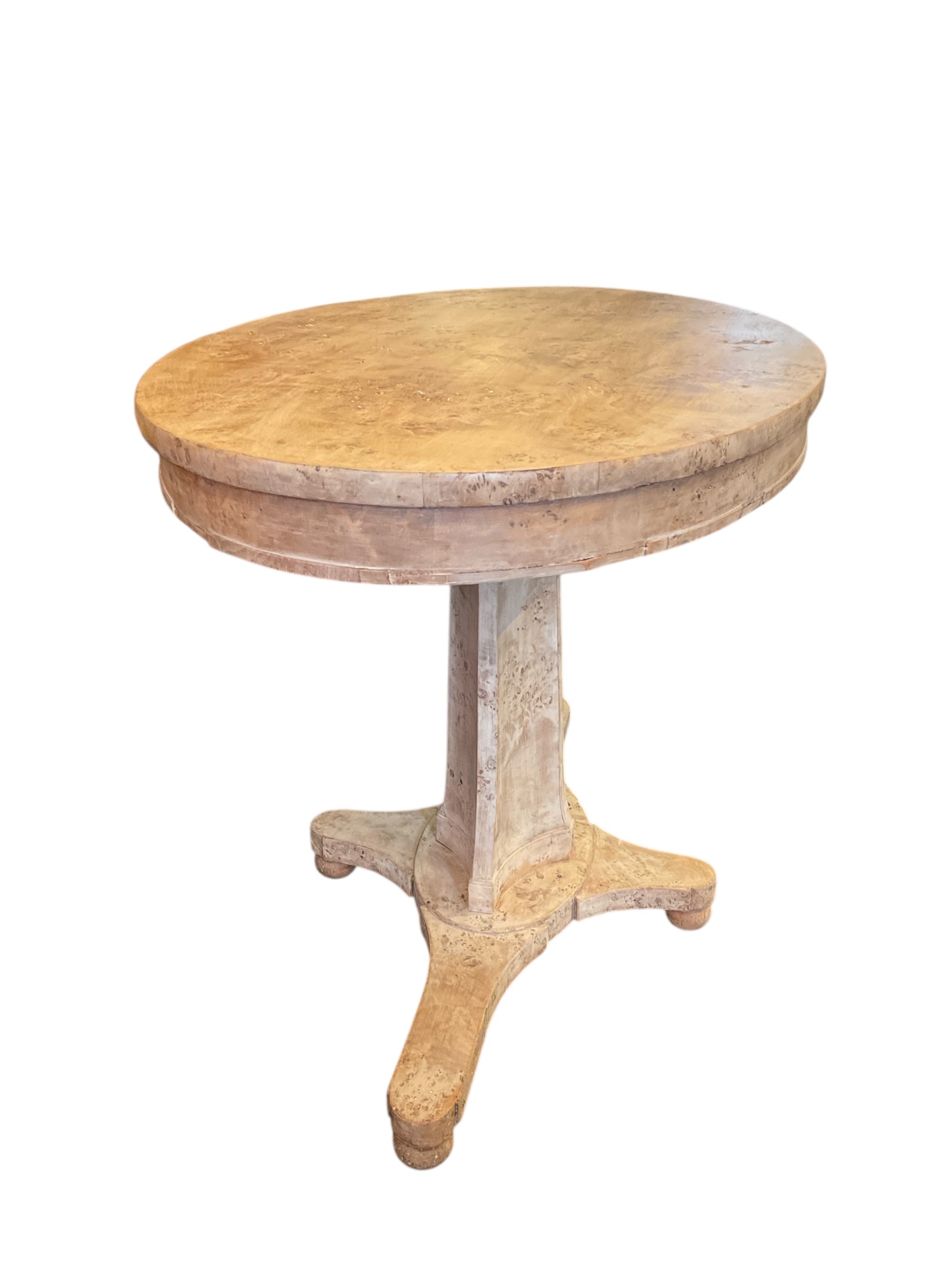 19th century Swedish bleached Burlwood table