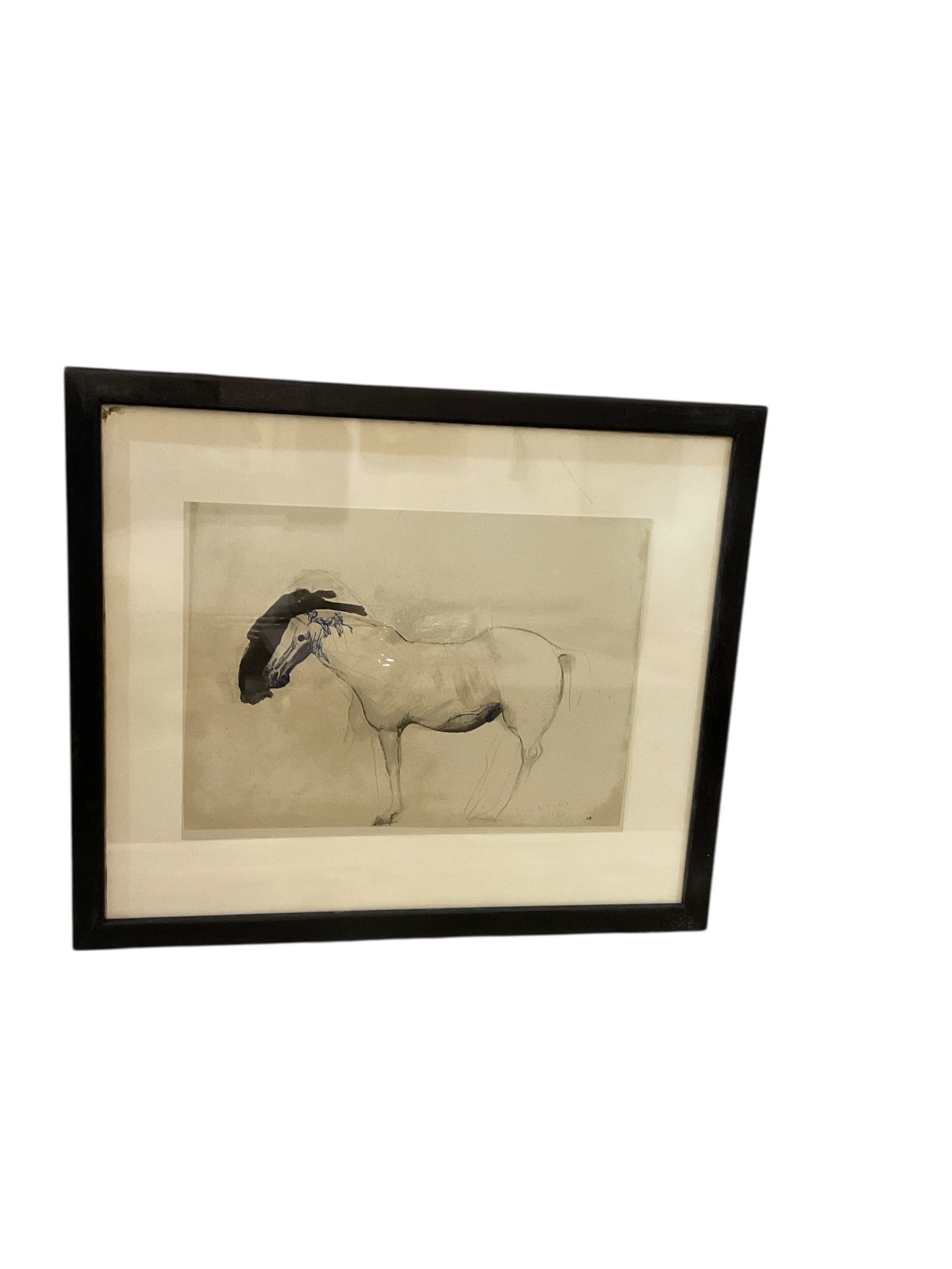 Vintage Italian Horse Sketch in Ink