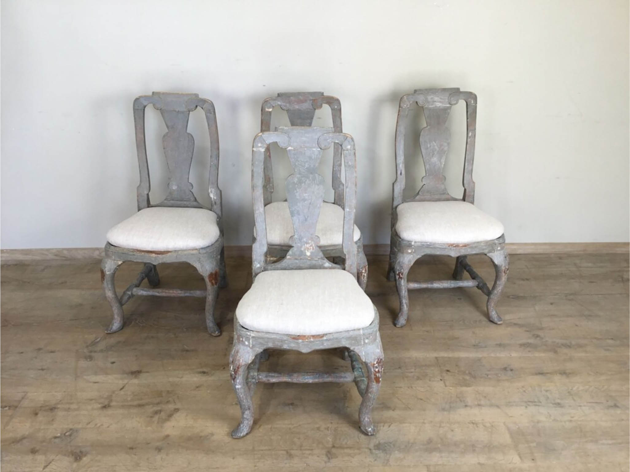 Set of (4) 18th Century Swedish Dining Chairs