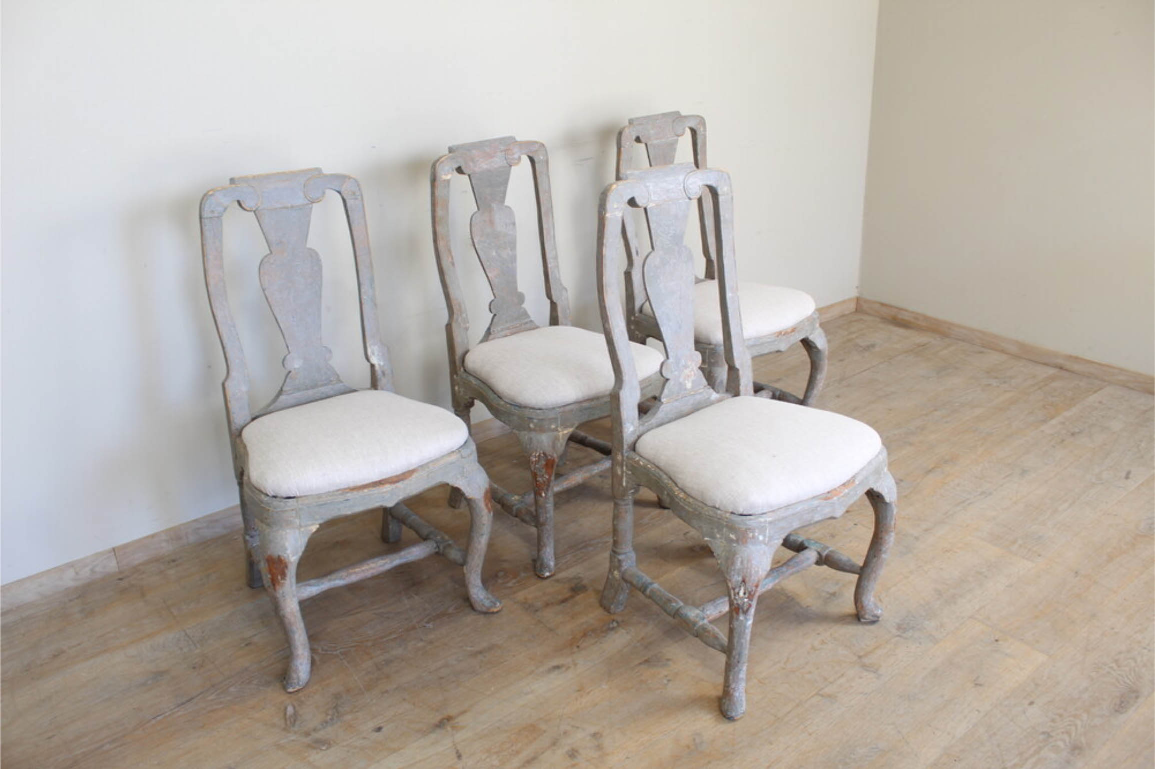 Set of (4) 18th Century Swedish Dining Chairs