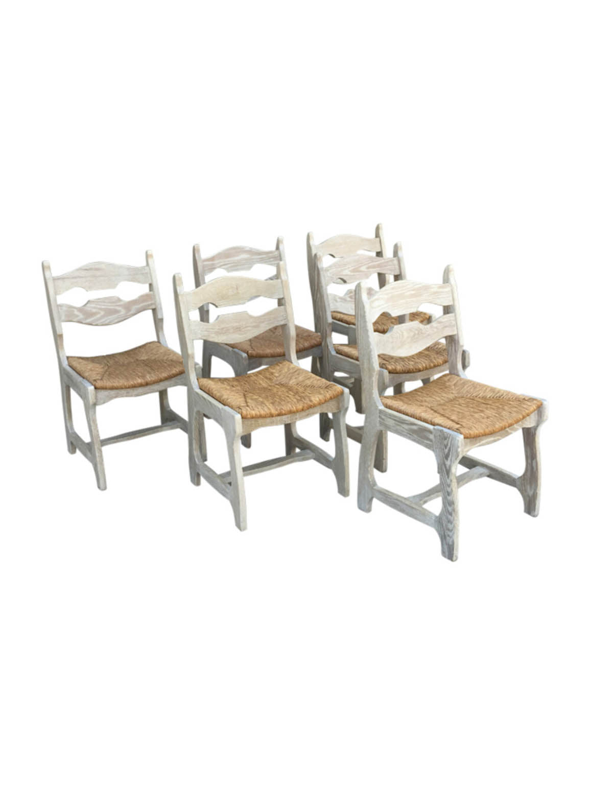 Set of (6) Henning Kjaernulf "Razor Blade" Dining Chairs