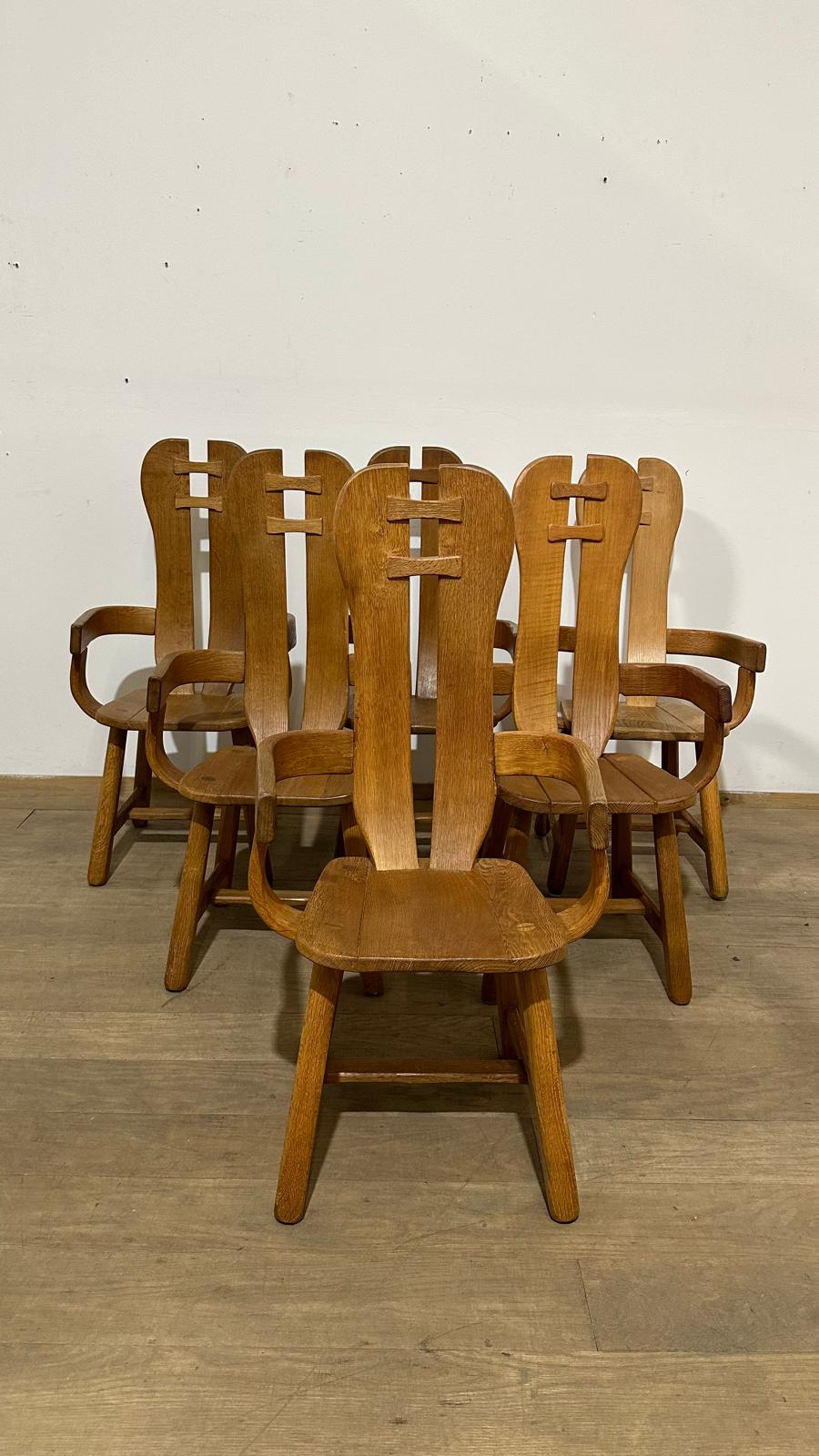 Set of (6) Dining Arm Chairs from De Puydt