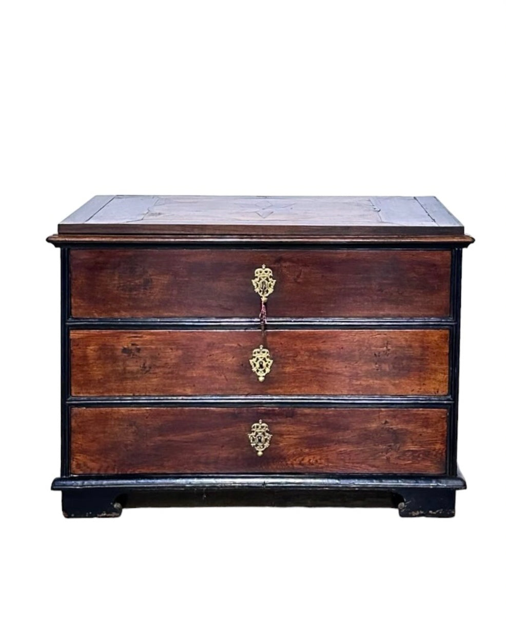 18th Century Walnut with Inlaid Top Commode