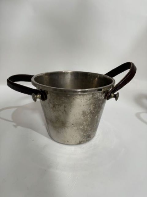 Vintage Silver plate and Leather Wine Bucket