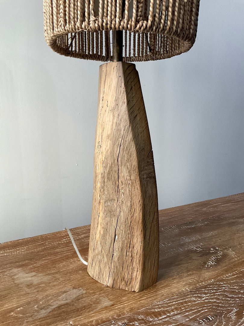 Large Scale Antique Organic Wood Lamp