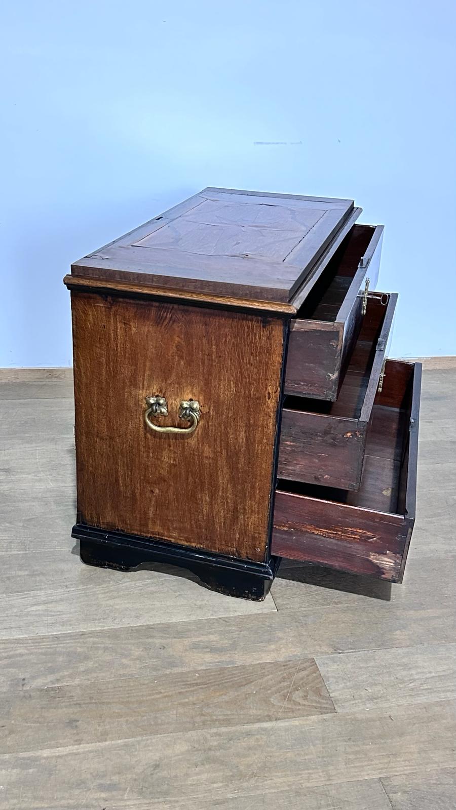 18th Century Walnut with Inlaid Top Commode