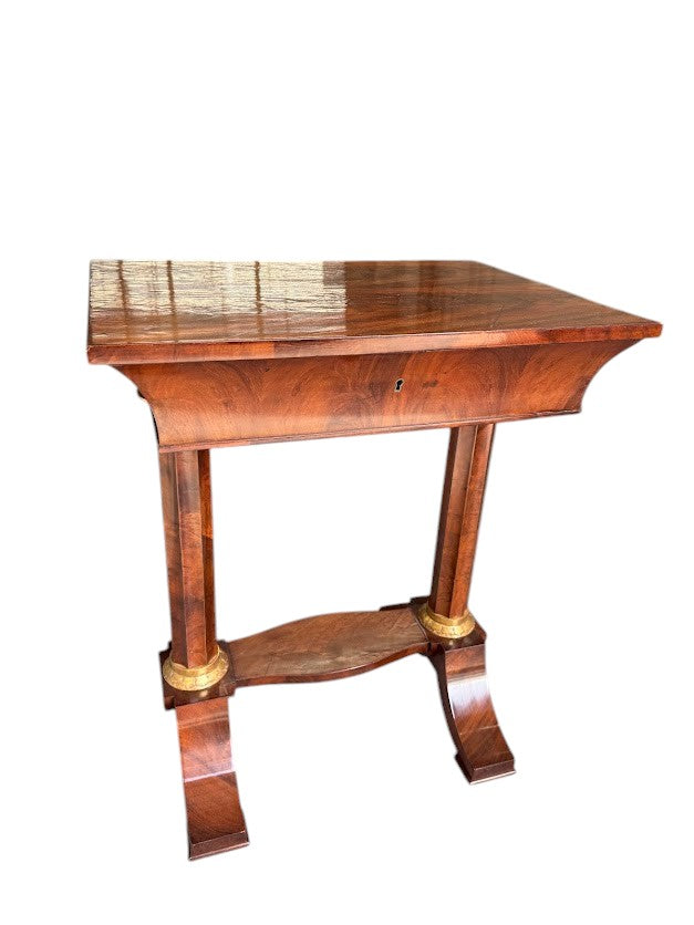 Danish 1910's Biedermeier Mahogany and Parcel Gilt Side Table