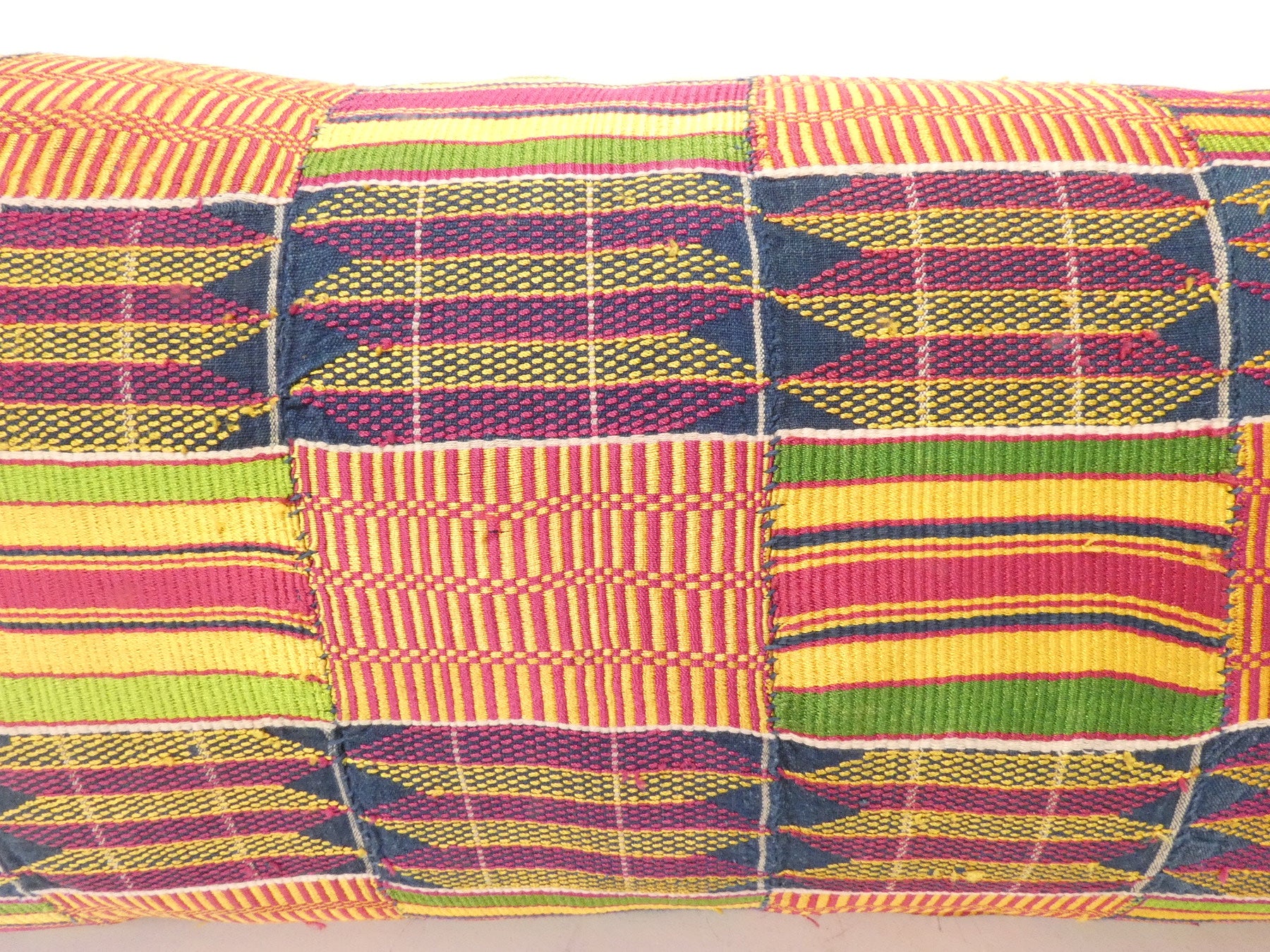 19th Century African Indigo and Embroidered Textile Pillow