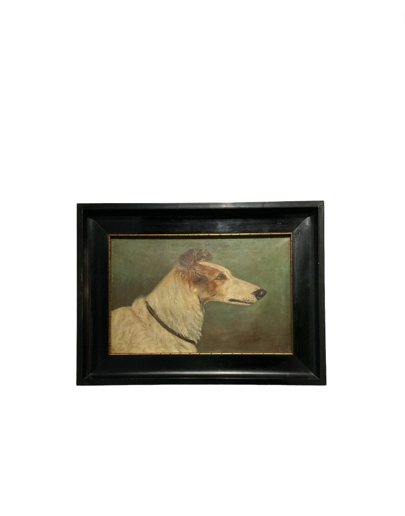 Early 20th Century English Dog Portrait of Sighthound