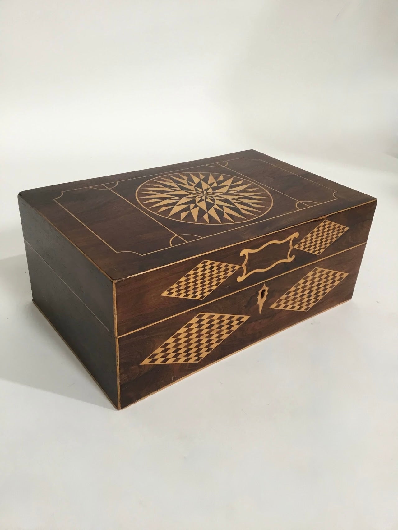 Large Fine English 19c Inlaid Box