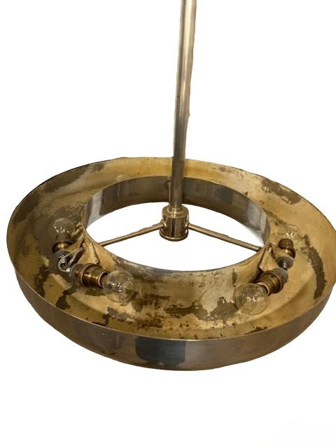 French 1930's Silvered Brass Chandelier