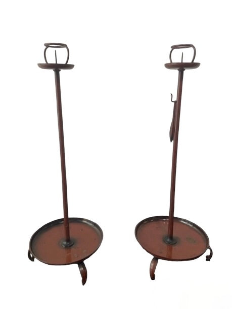 Pair of Early 20th Century Bronze Candle Stand