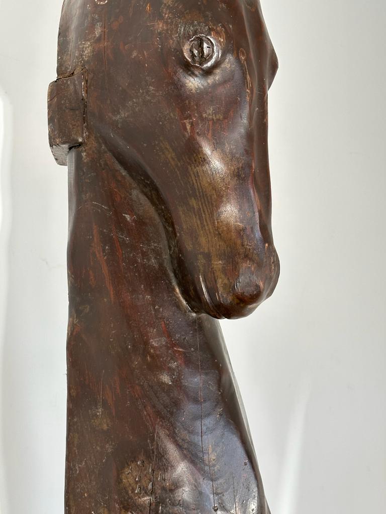 Highly Unusual French Surrealist Wood Horse Sculpture