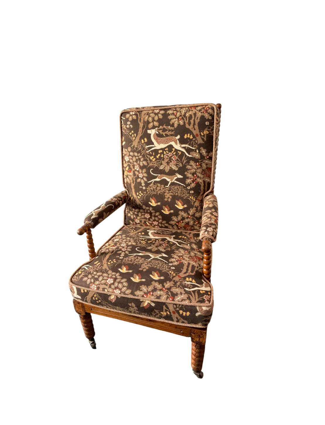 Single 19th Century English Bobbin  Arm Chair