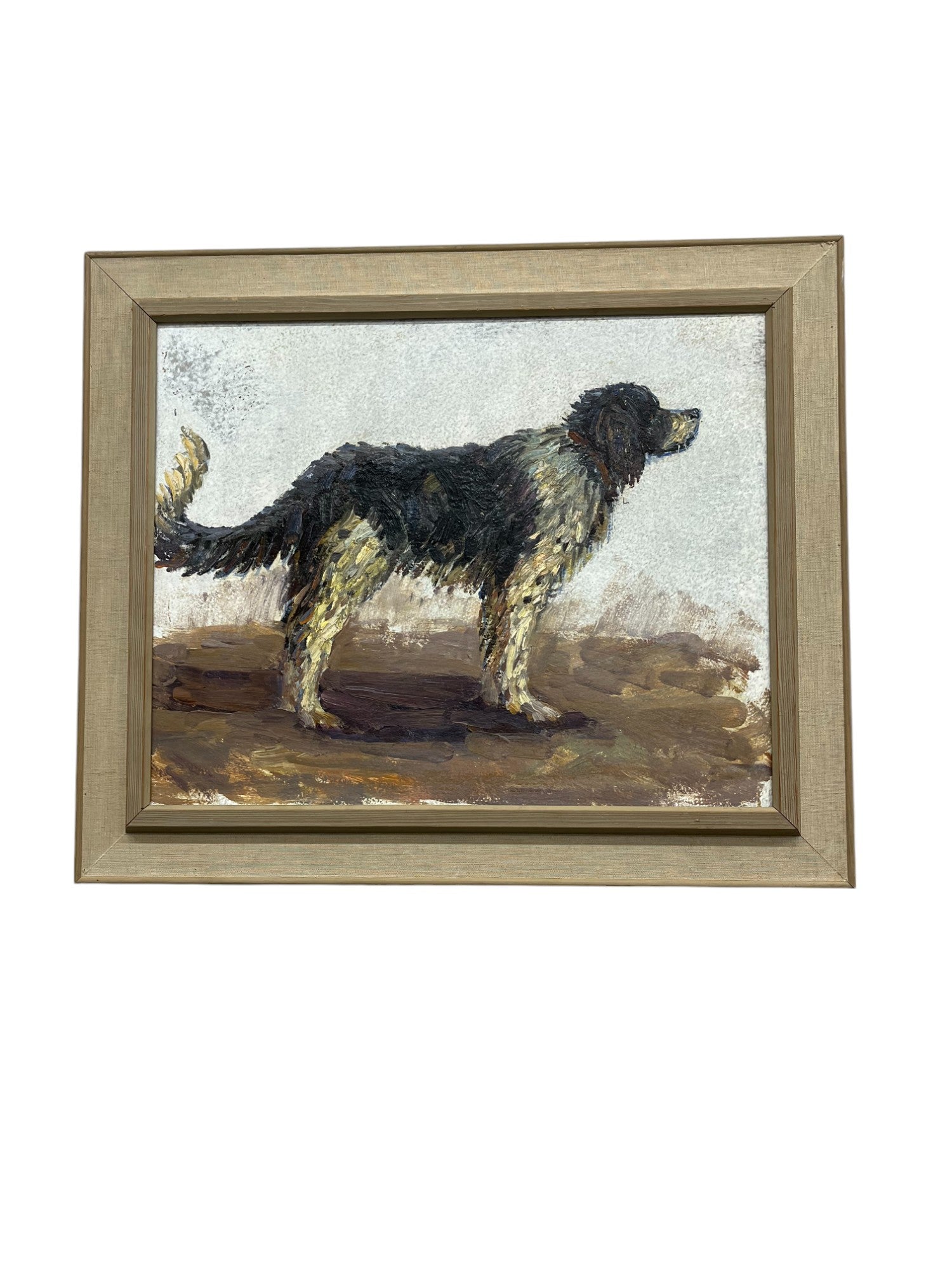 19th Century English Oil Painting of a Dog