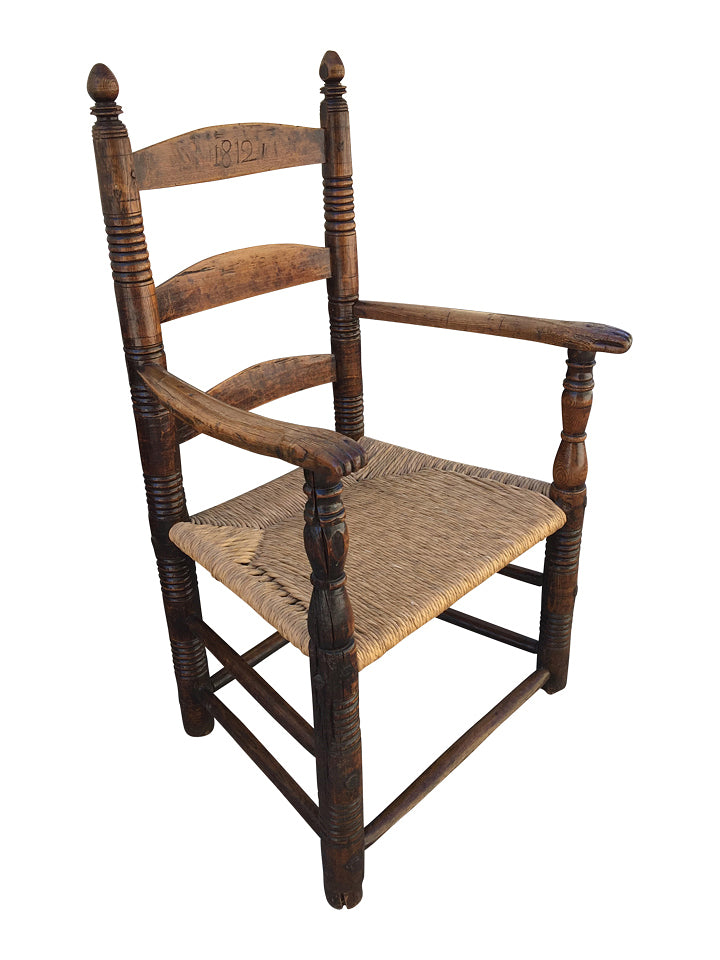 French Rush Seat Primitive Chair