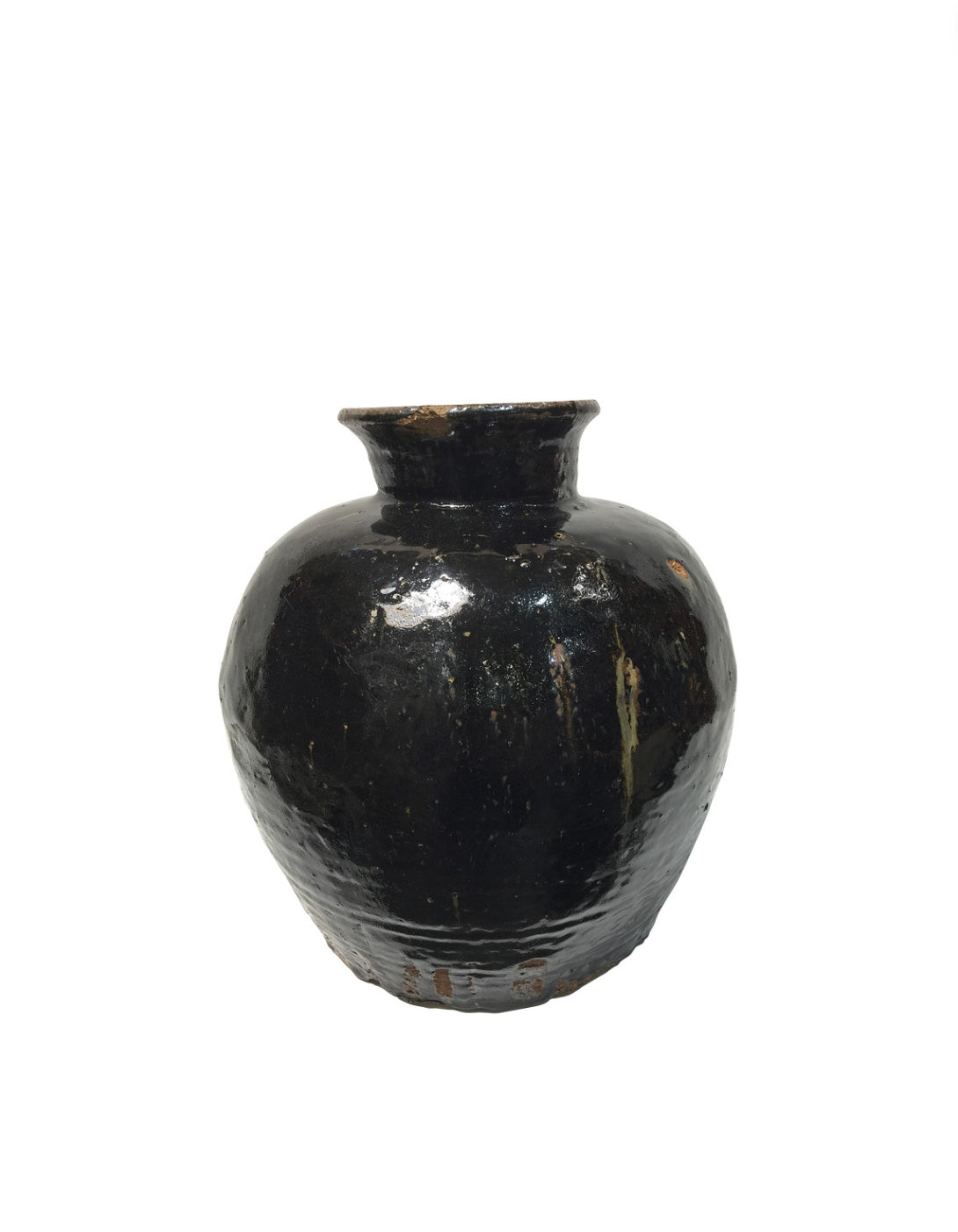 Large Black Glazed Ceramic Vessel from Central Asia