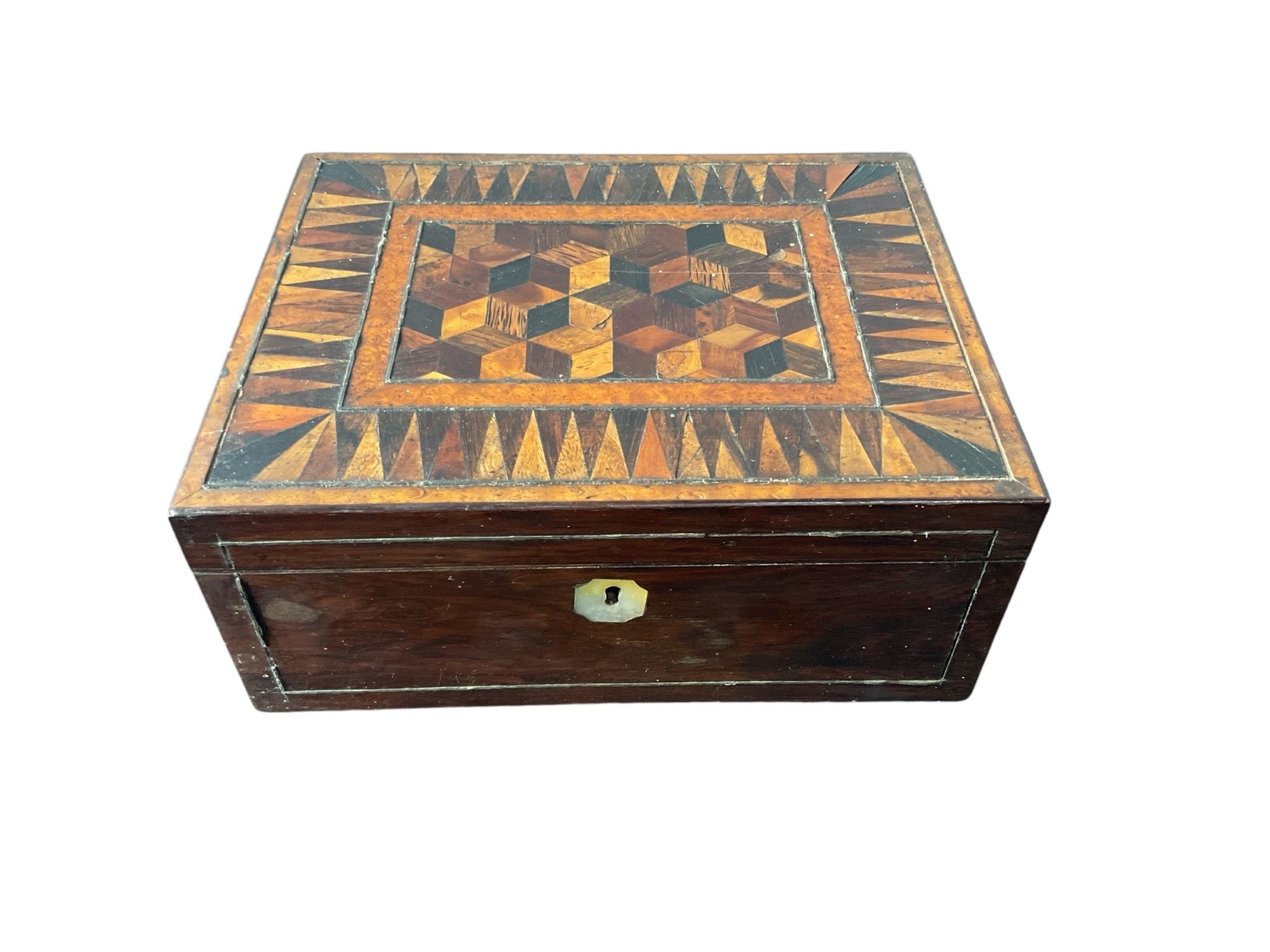 Highly Decorative 19th Century Inlaid Wood Box