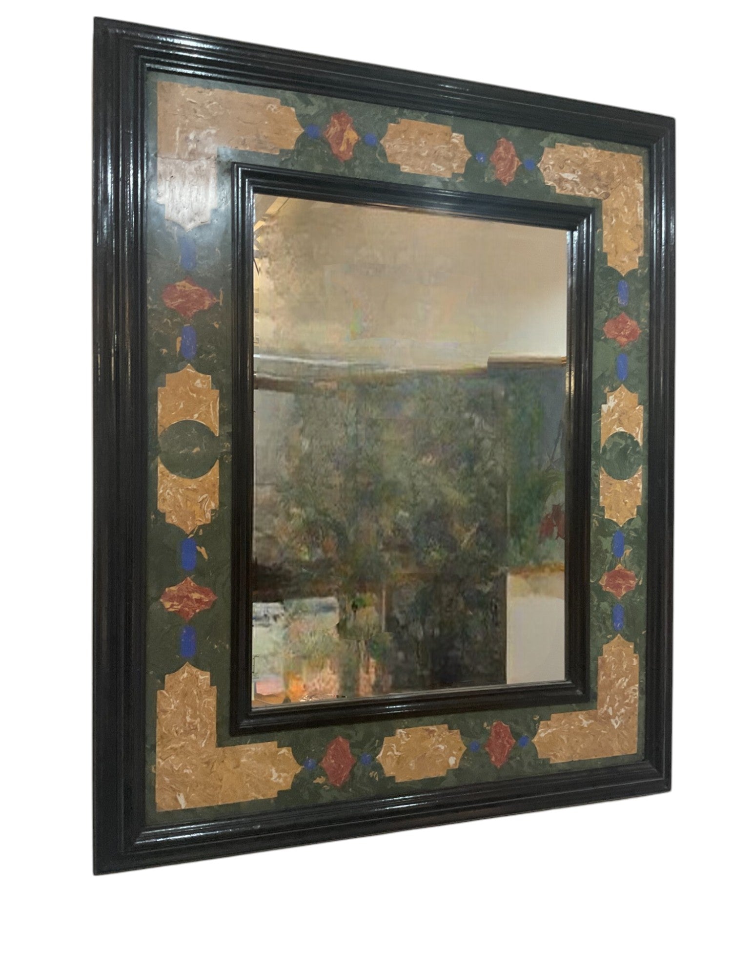 20th Century Ebonized Scagliola Mirror