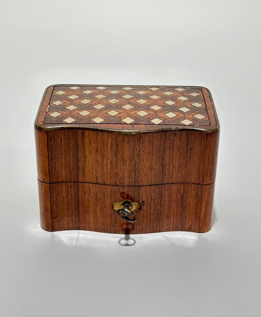 English 19th Century Inlaid Wood Box