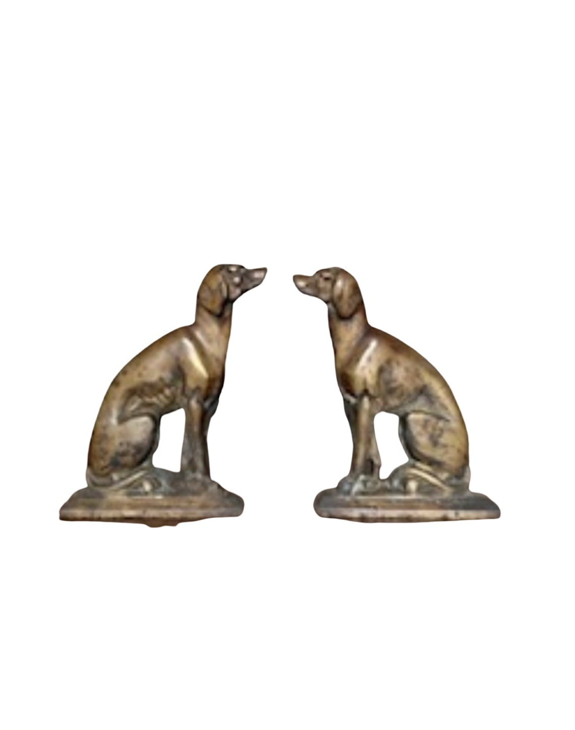 French 1940's Brass "Dog" Andirons