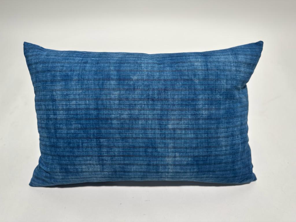 Antique Central Asia Indigo Textile Pillow