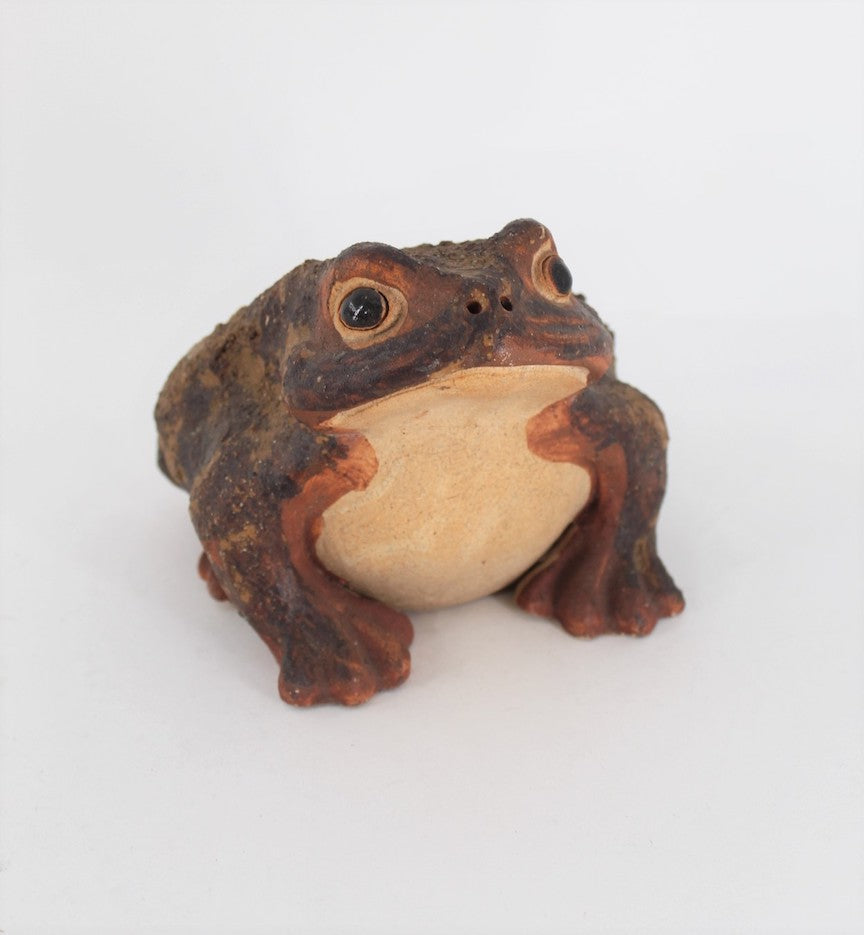 Antique Japanese Shigaraki-ware Frog Figurine