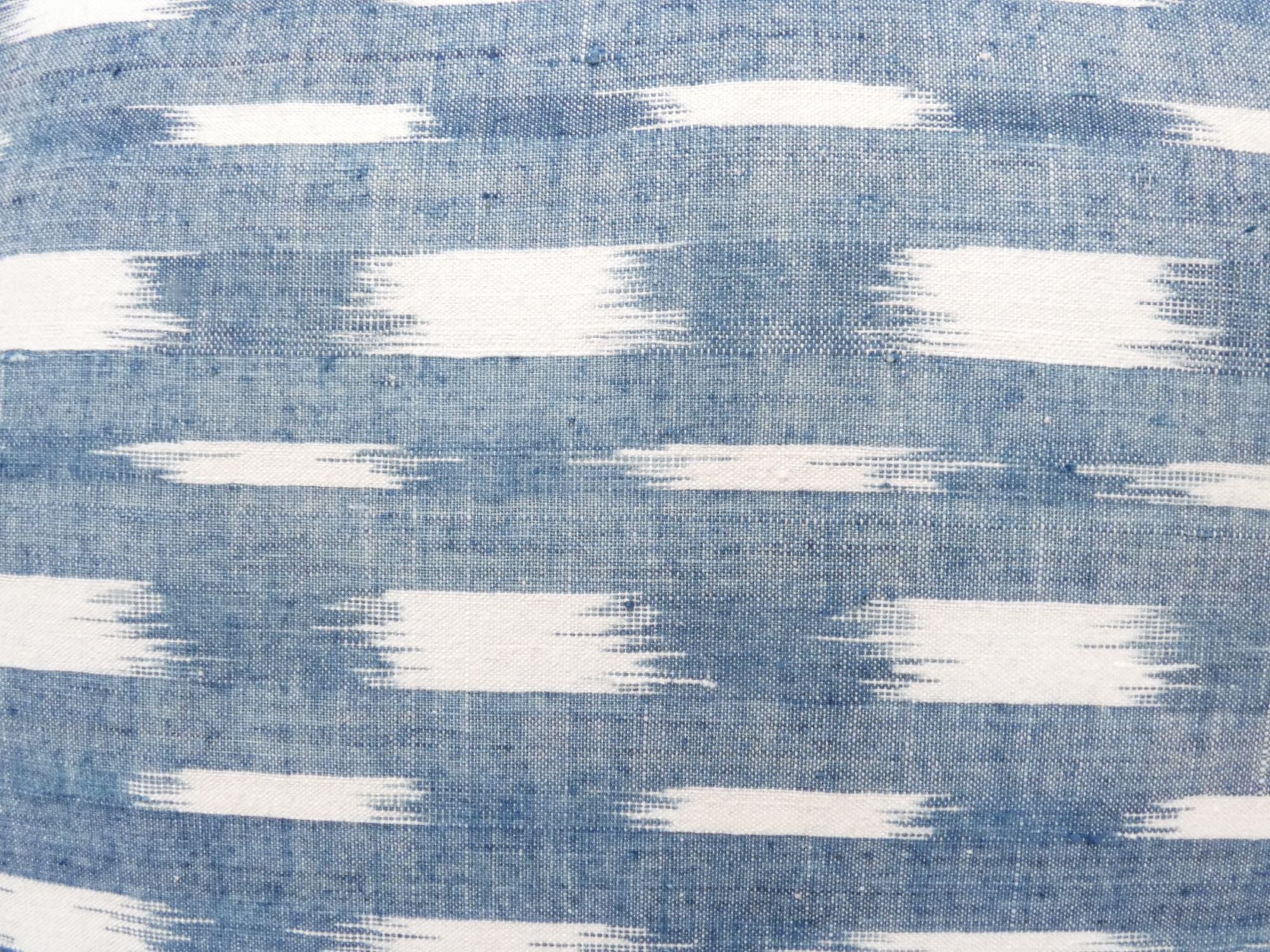 Rare 18th French Indigo Flamme Ikat Textile Pillow