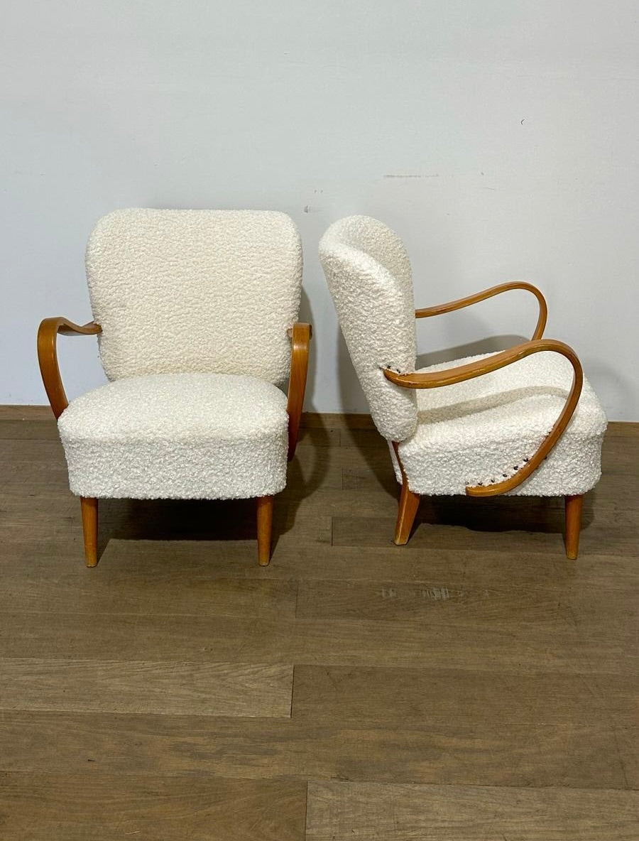 Pair of 1930's Danish Armchairs in Shearling