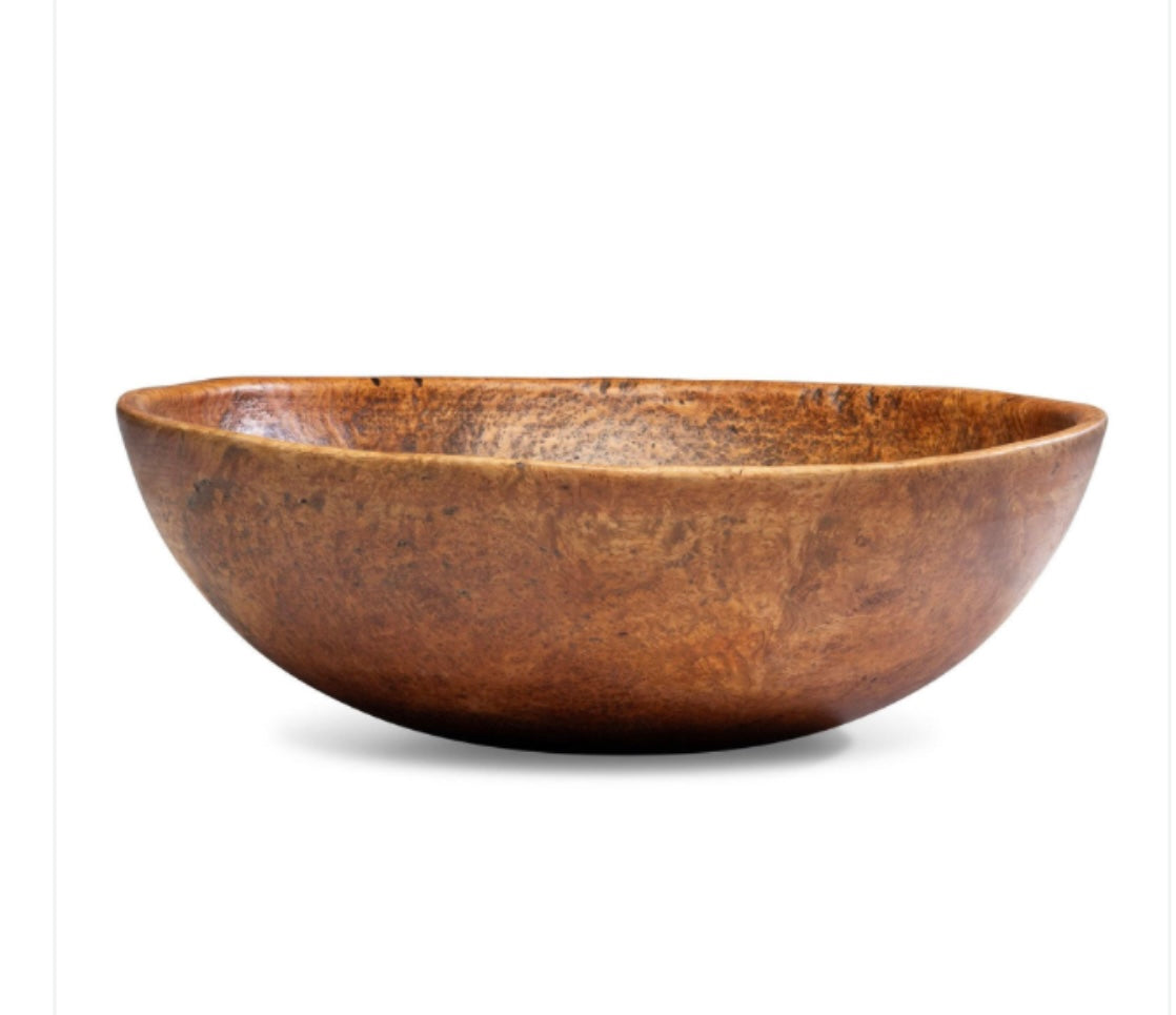 Large 19th Century Burl Maple or Ash Bowl