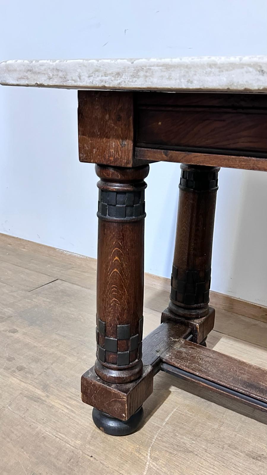 French 19th Century Console with Original Marble Top