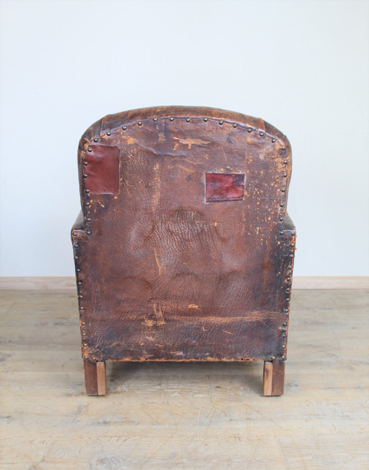 Single French 1940's Leather Club Chair